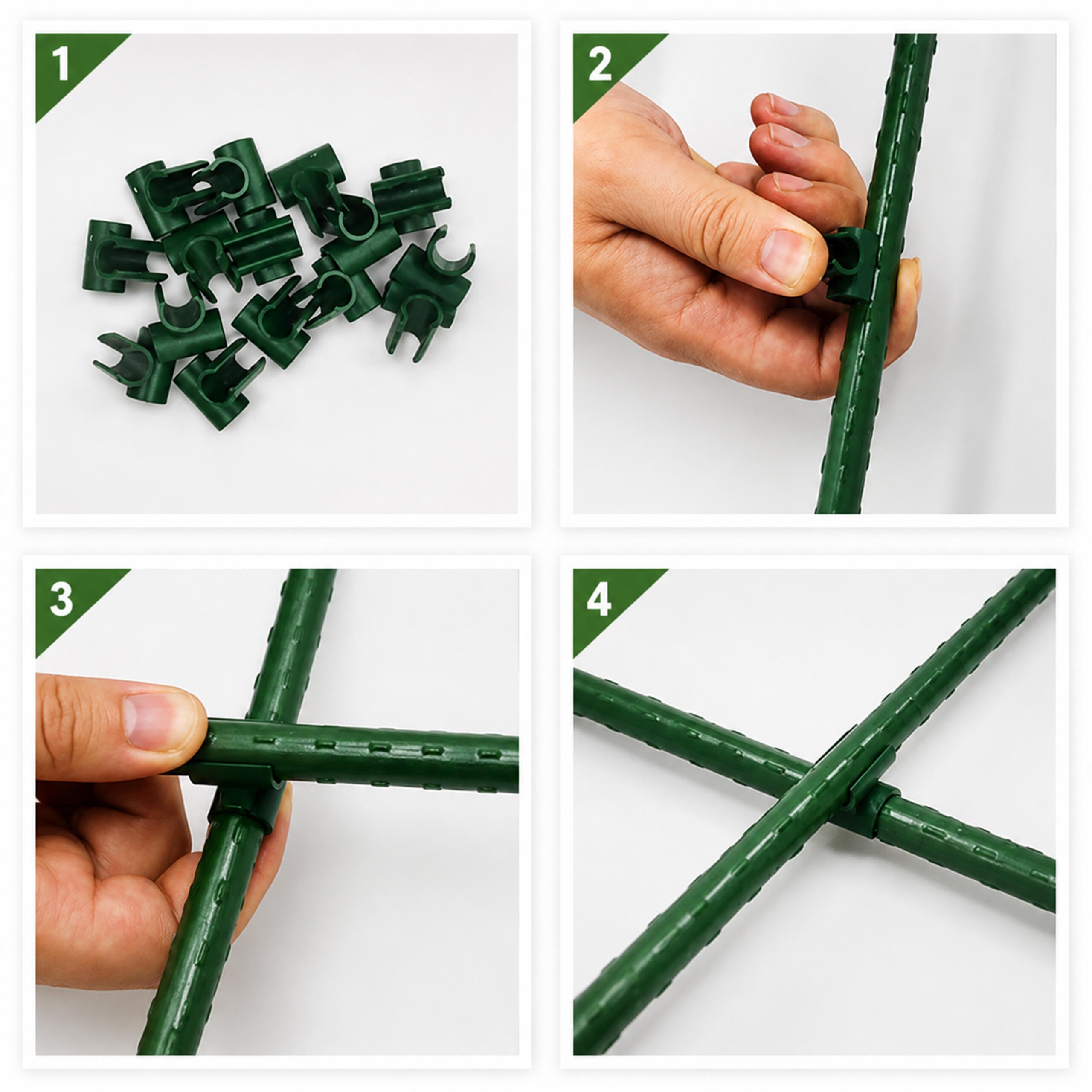 Roheline 11 mm ristnurga ühendus aiatoikudele 10 tk