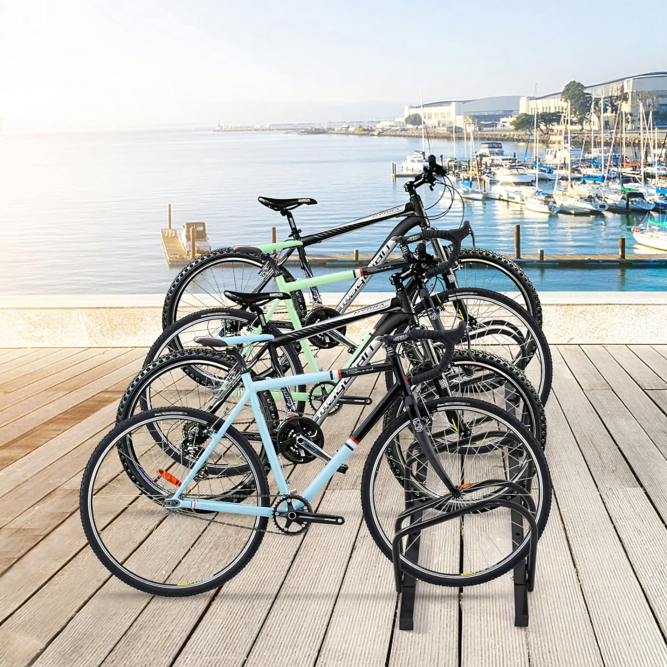 Jalgrattahoidja 4 jalgrattale Black teras suur tugev 100x32.5x26