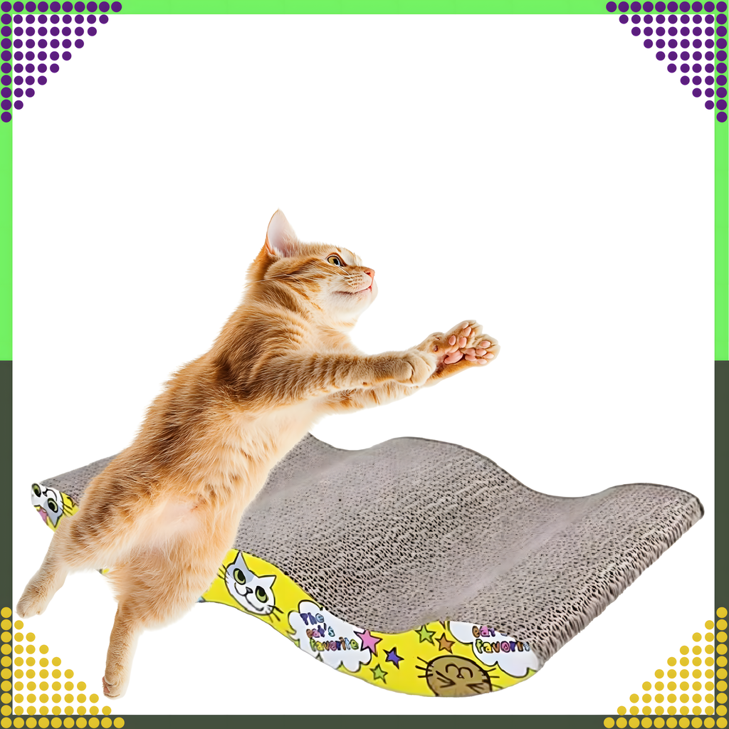 Pappist kassikraapimisvoodi lamamistool laineline ökokraapimismatt