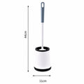 White Silicone Toilet Brush with Holder and Wall Mount