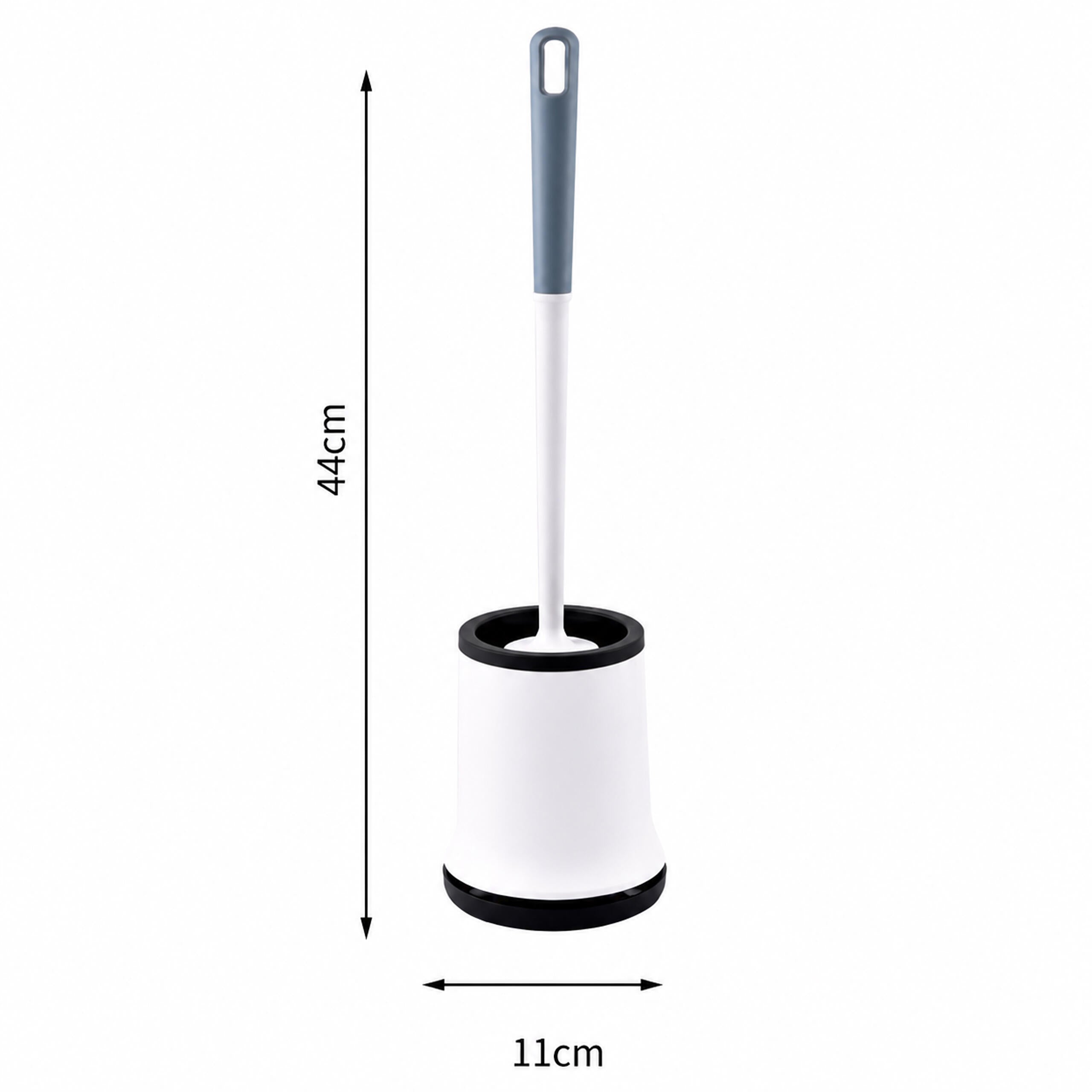 White Silicone Toilet Brush with Holder and Wall Mount