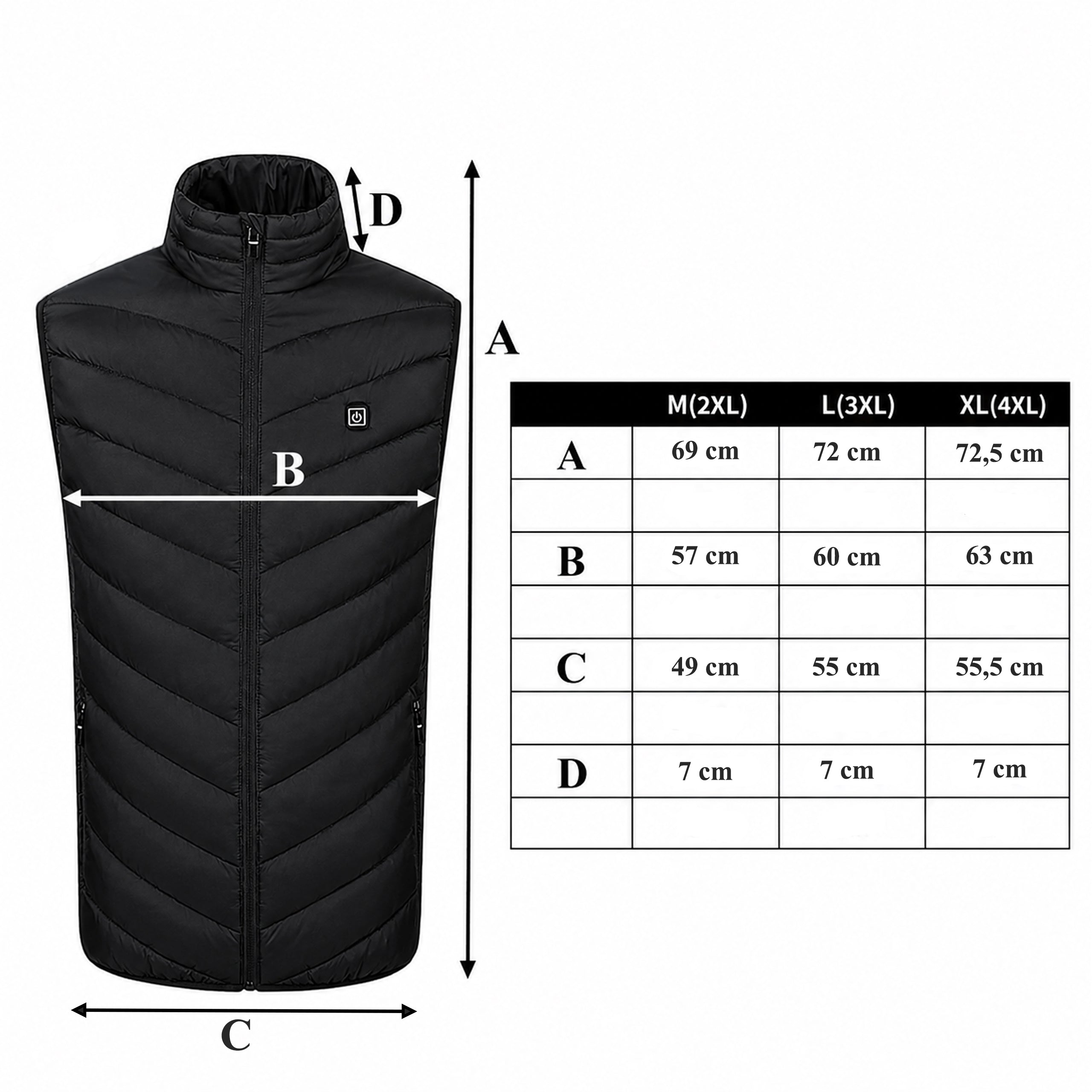 Unisex soojendusega vest USB-akupangaga suurus L RC-K-2017-14638