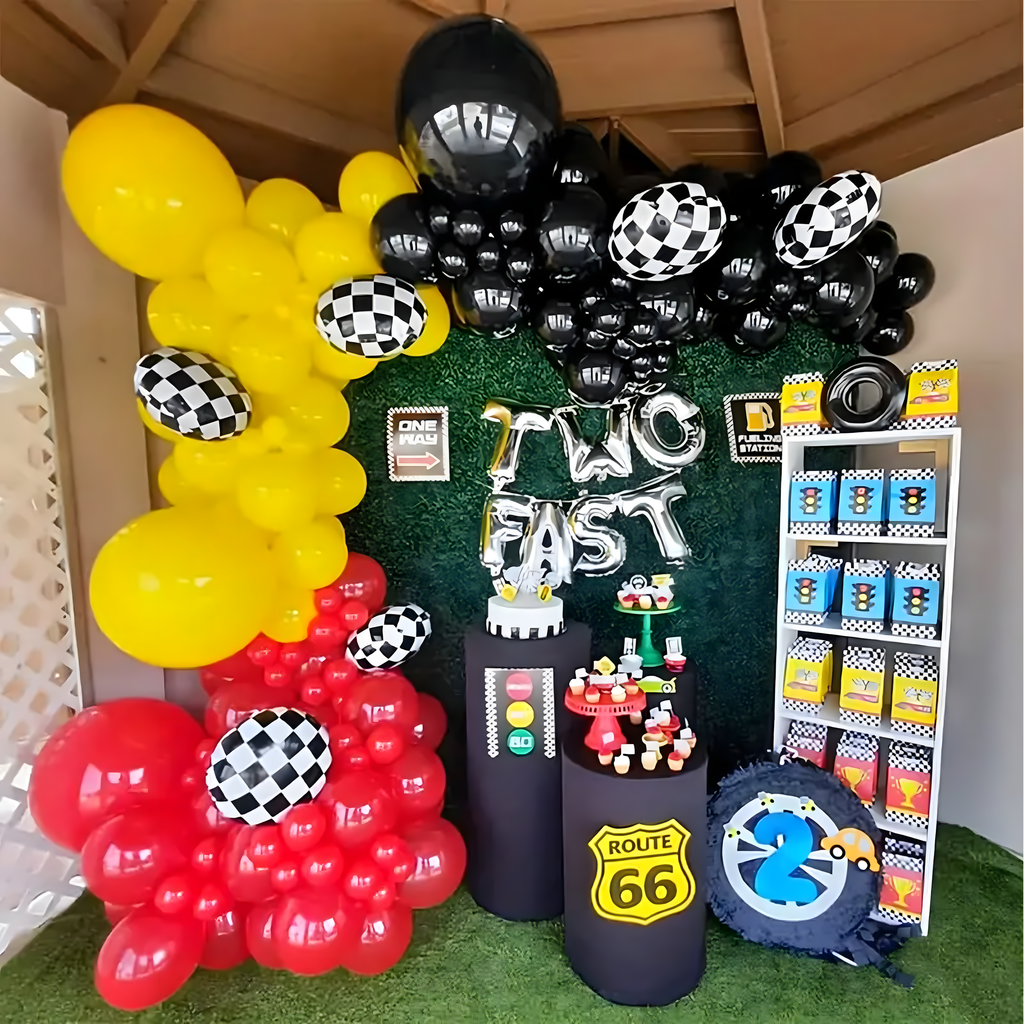 Balloon Garland Set of Balloons for Birthday Racing Flag 148 pcs