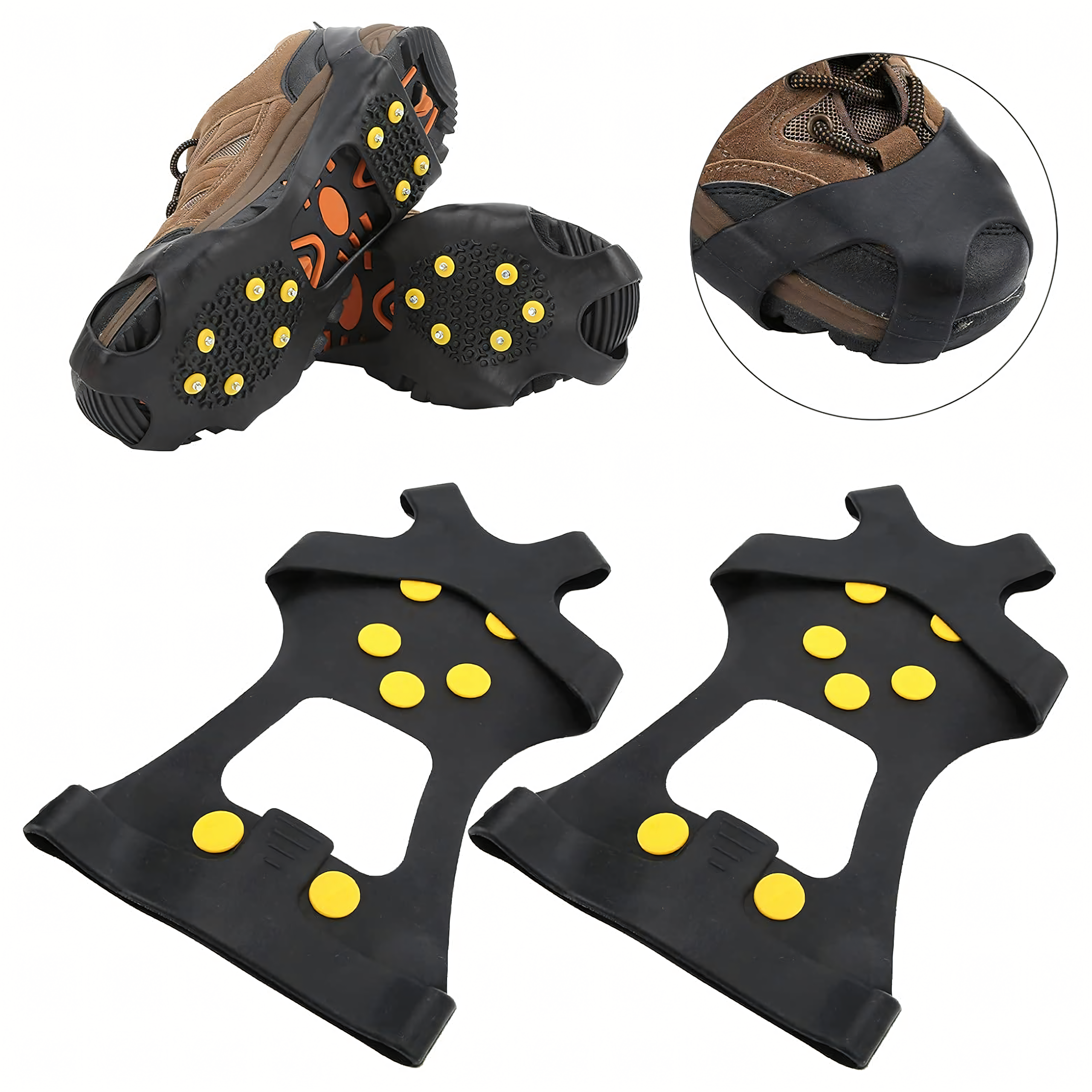 Anti-Slip Shoe Crampons with Metal Spikes Size 39-44