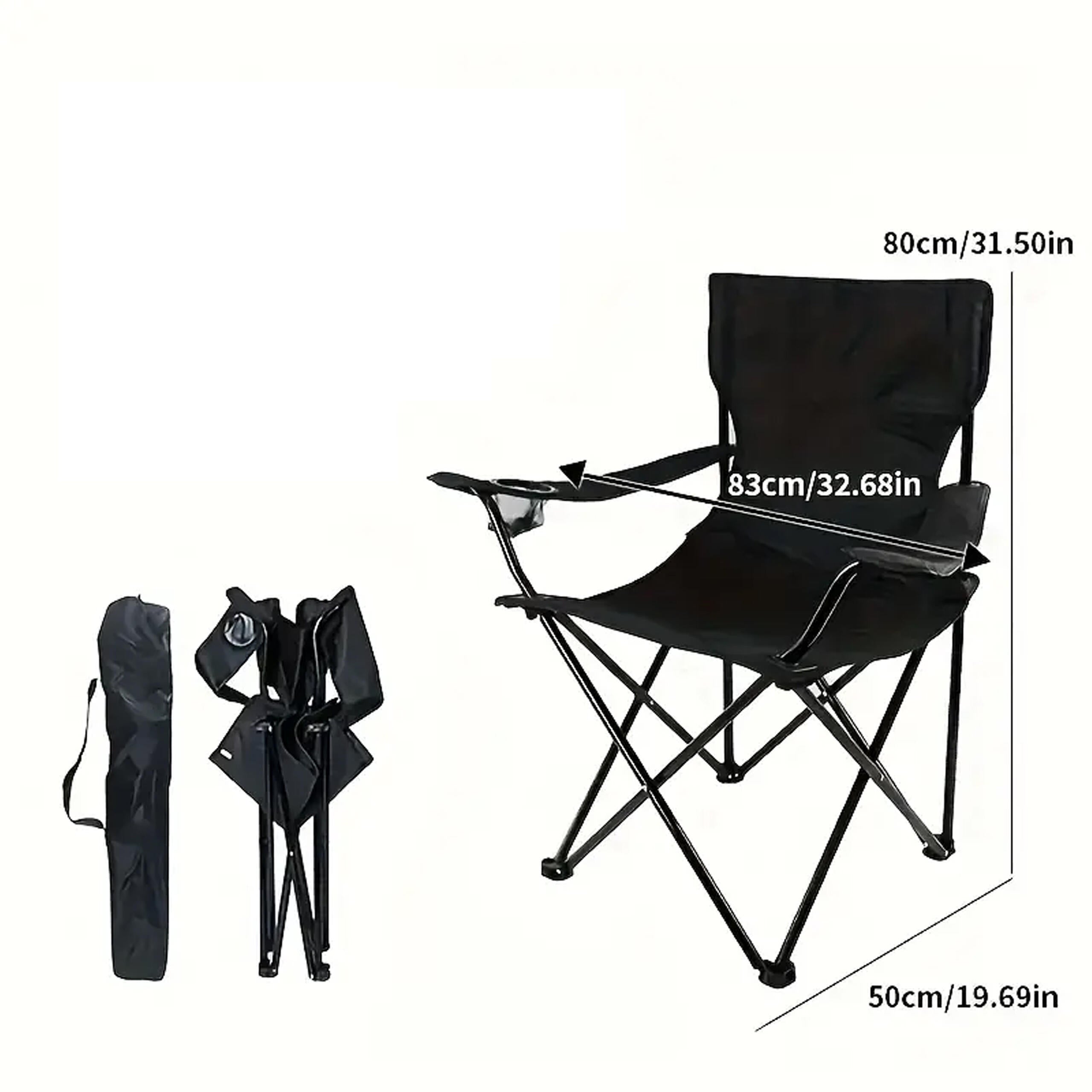 Folding Camping Chair with Carry Bag for Fishing and Beach
