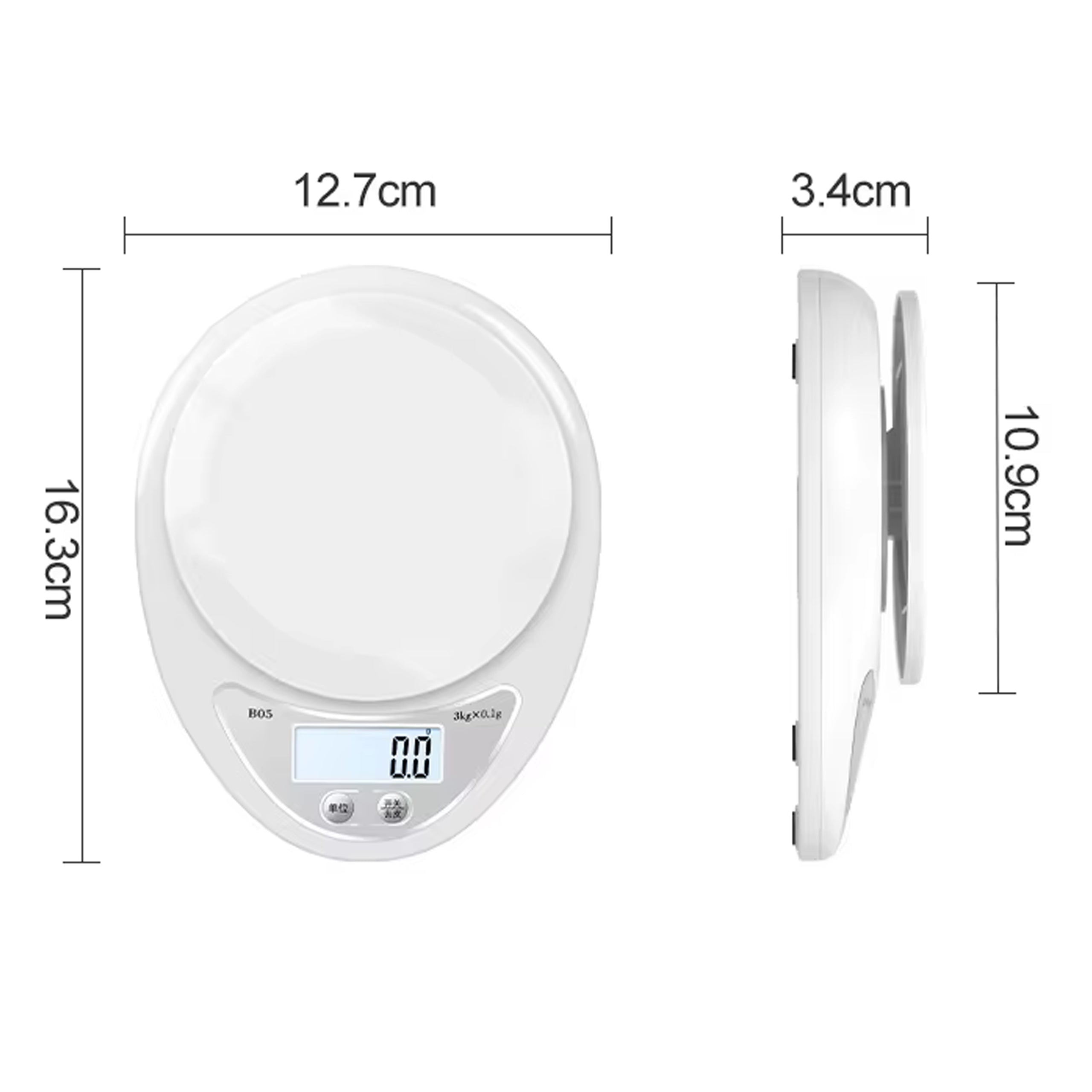 Precise LCD Electronic Kitchen Scale with Tare Bowl 5g 5000g/0.1g