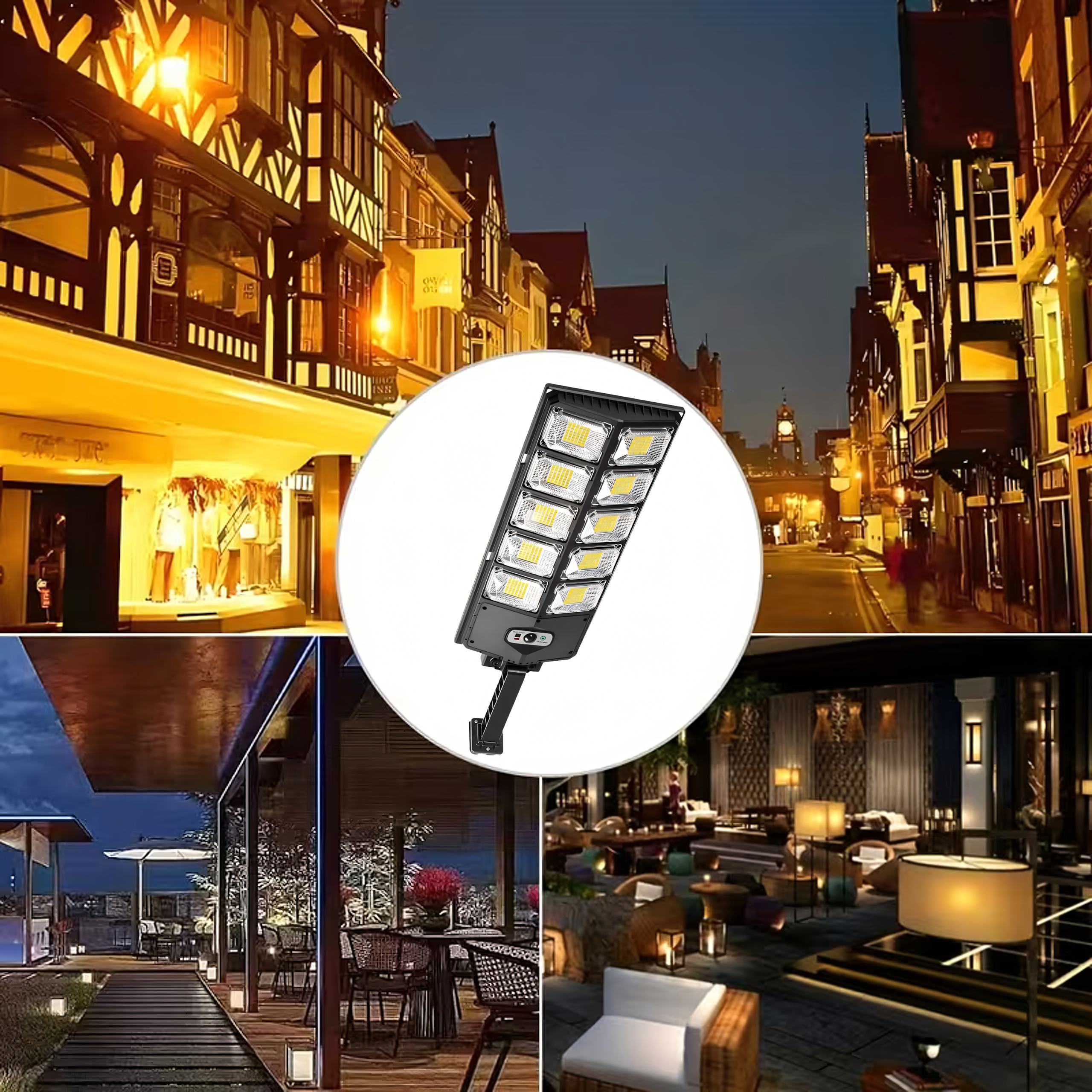 Solar LED Lamp with Motion and Twilight Sensor for Outdoor Garden Use with Remote Control (E7)
