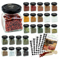 120ml Spice Jars Set with 24 Jars, 200 Labels, Scoop, and Book