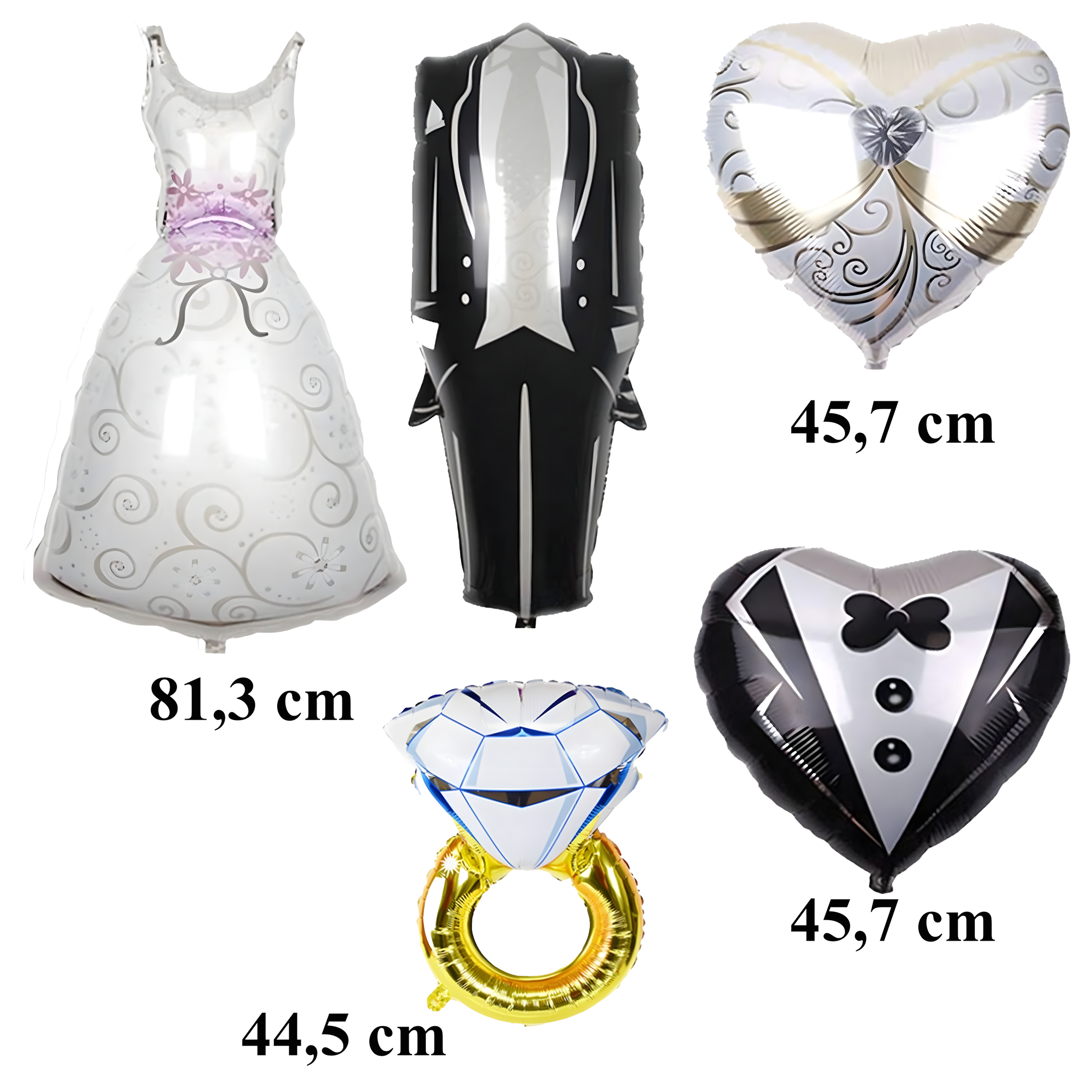 Pulmaõhupallide komplekt Pulmakleit Pulm 5 tk