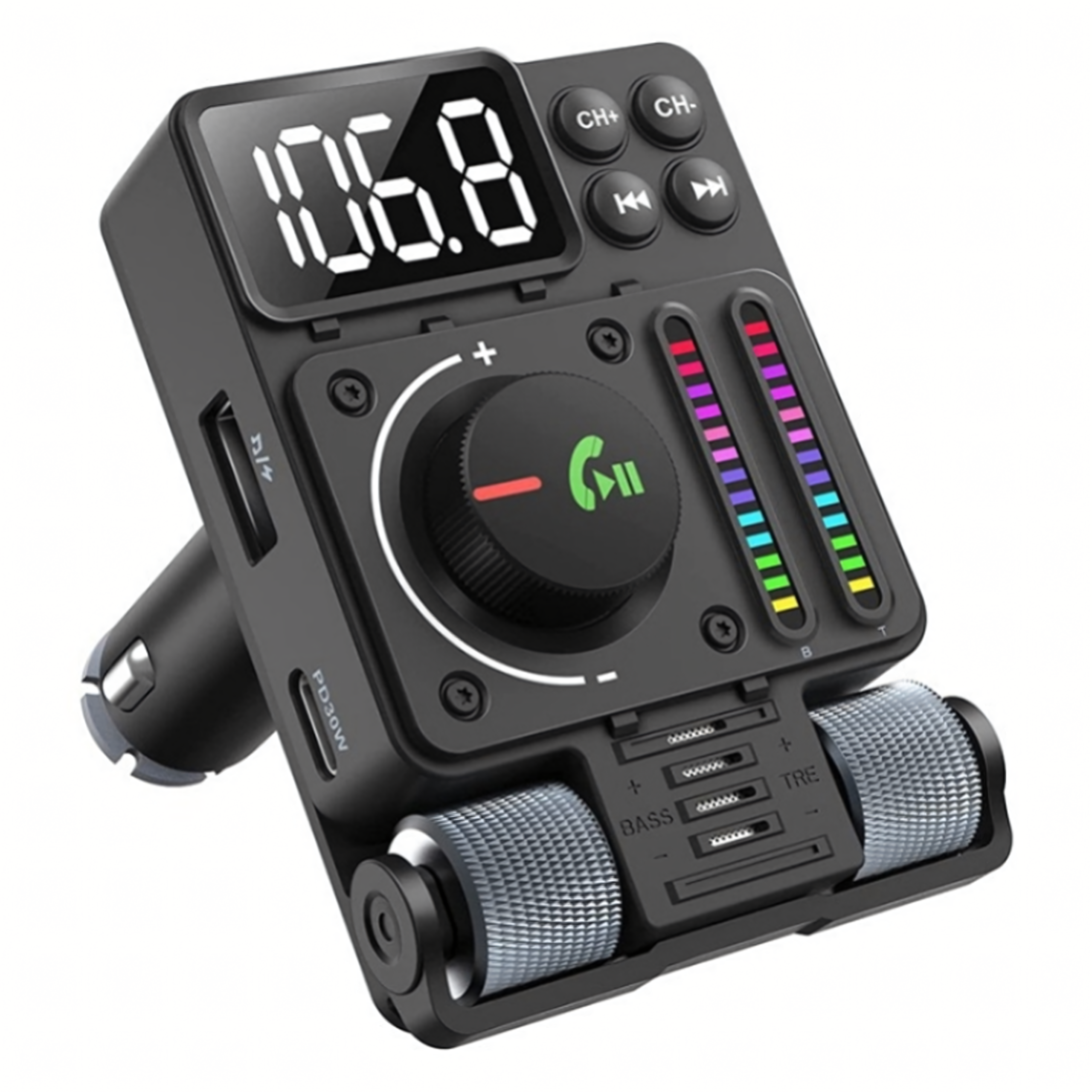 Auto FM-raadio saatja Bluetooth 5.3 PD 30W laadija