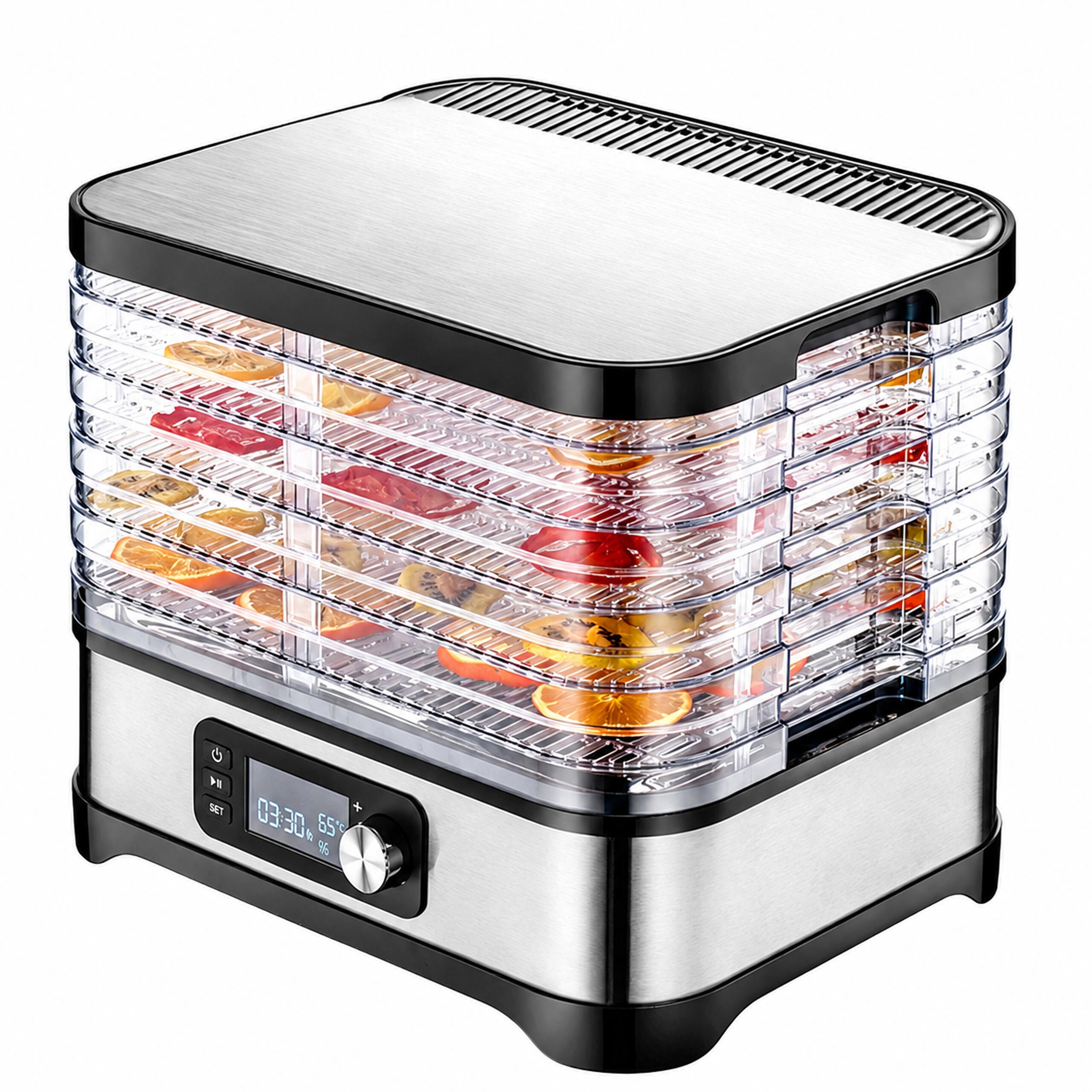 Food Dehydrator for Mushrooms, Vegetables, and Fruits with Timer and 5 Shelves LCD
