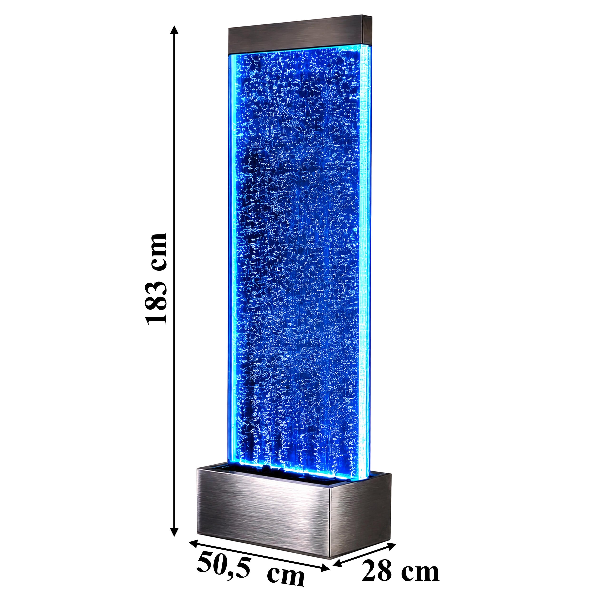Freestanding Water Bubble Wall Fountain LED RGB 183x50.5x28cm