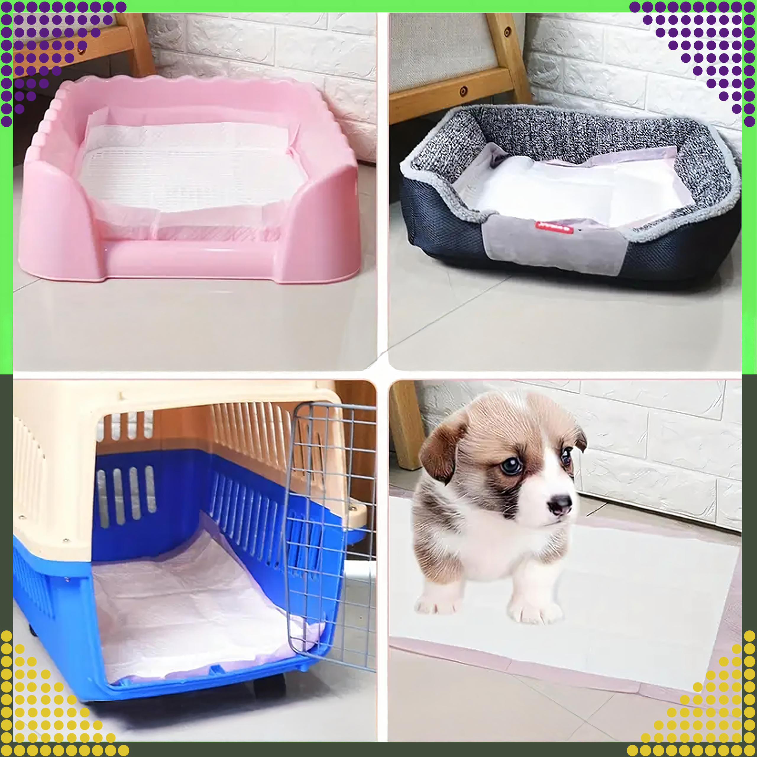 Alus 168 x Hügieenilised alused koertele ja kassidele pissimise õppimiseks 60x90cm paksud 50 tk