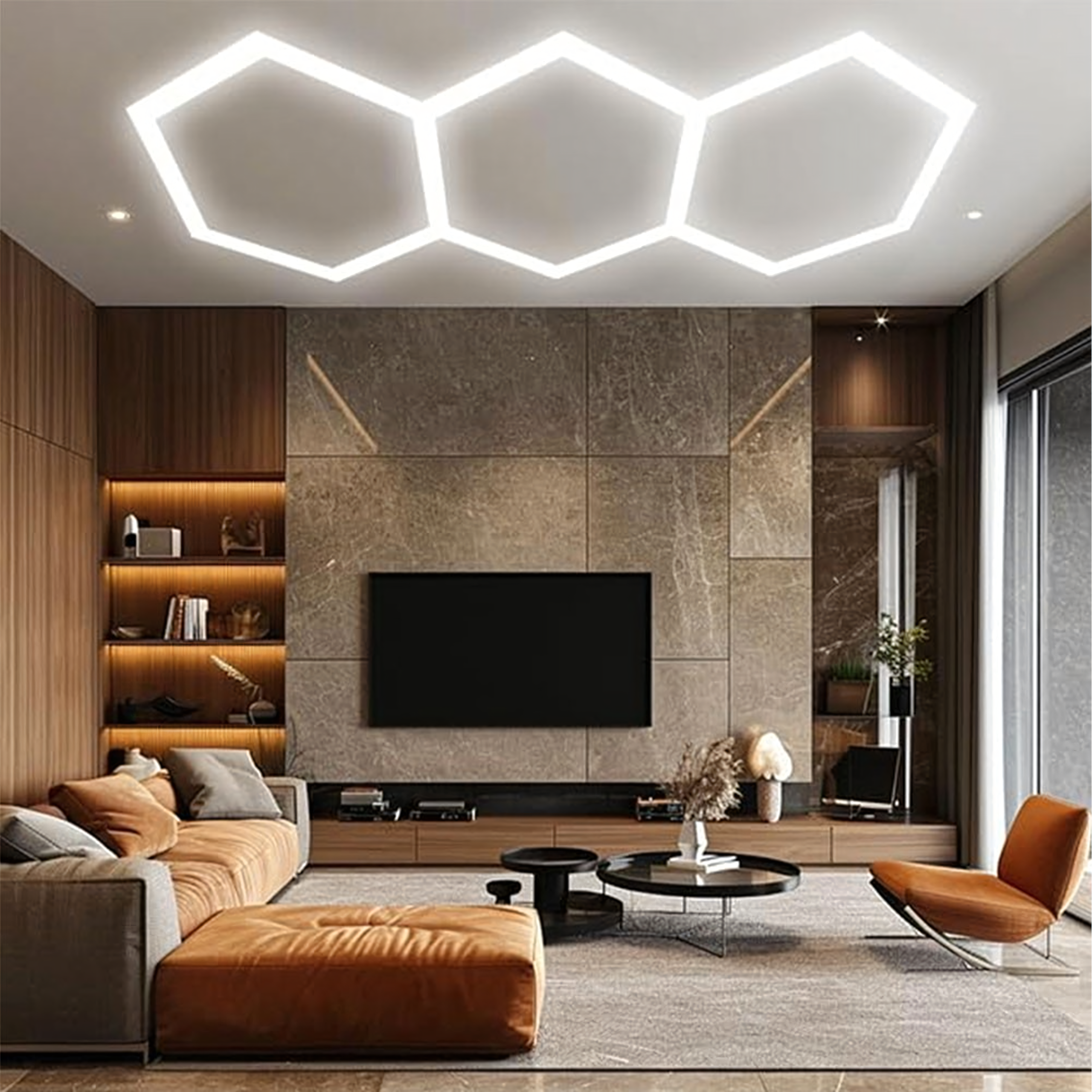 120 tk kuusnurkseid LED-paneelvalgusteid 247 × 98 cm 125 W 6500 K RC-K-2076-15773