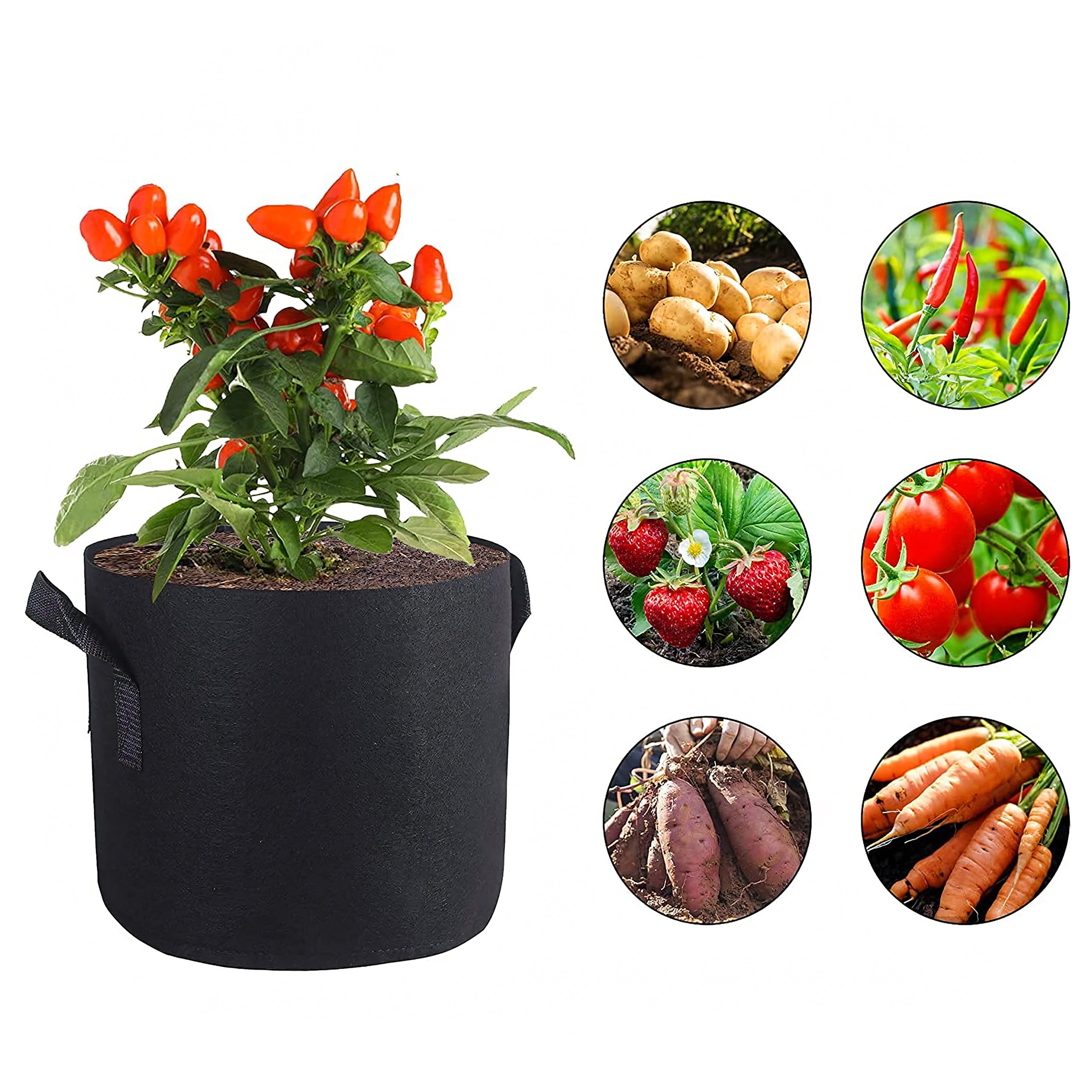 Wicker Planting Bag Pot for Growing Vegetables and Flowers 11.5 L