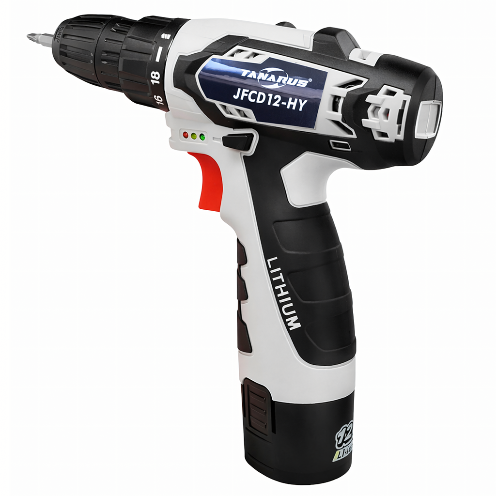 12V mini juhtmeta kruvikeeraja komplekt LED-iga, 2x 1.5Ah akud, kandekohver