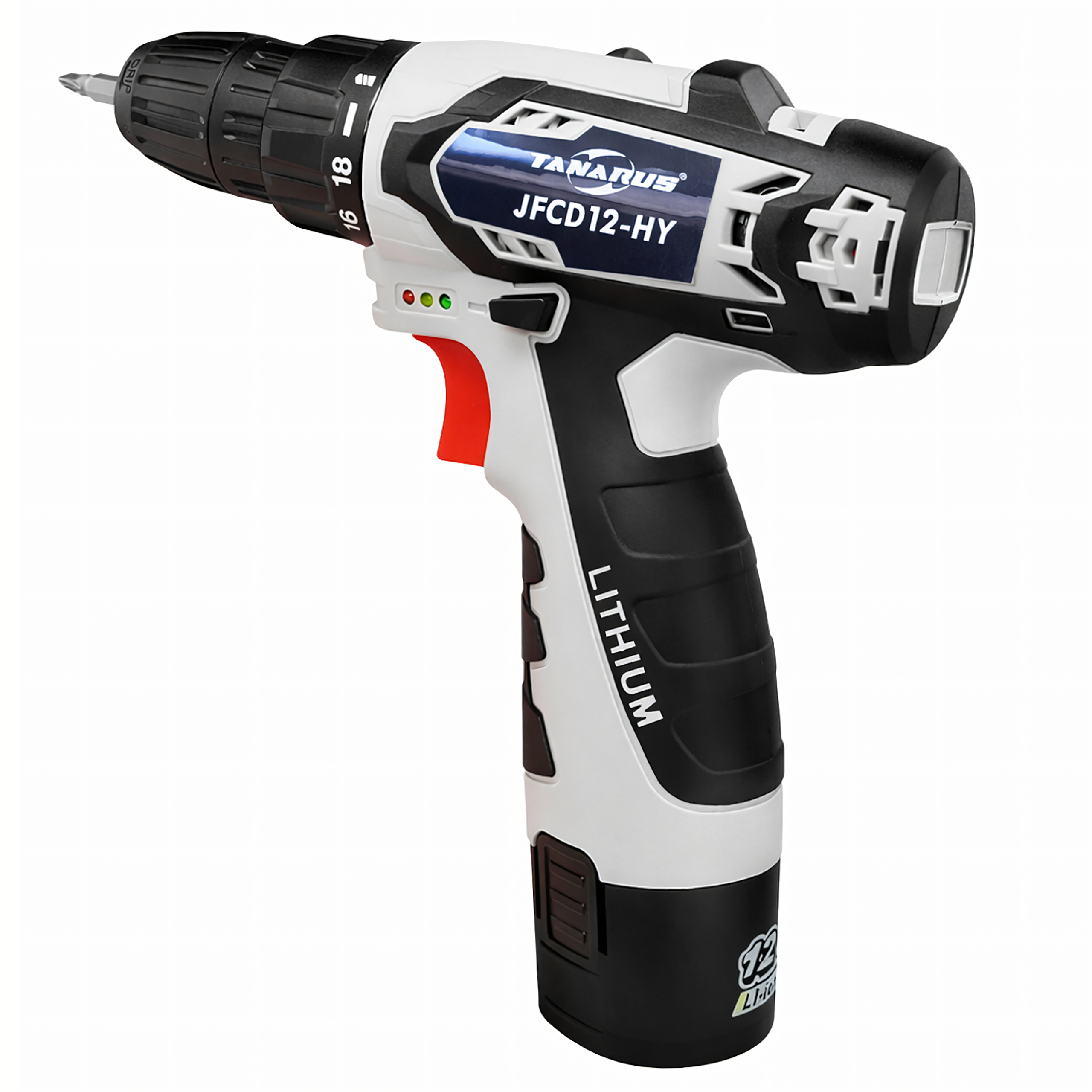 12V mini juhtmeta kruvikeeraja komplekt LED-iga, 2x 1.5Ah akud, kandekohver