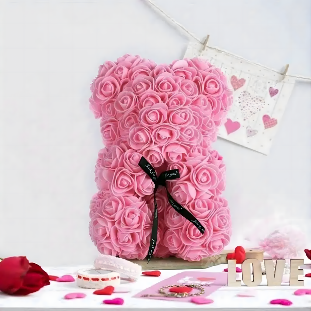 Karu LED roosidega kingitus emale, tüdrukutele, vanaemale Igavene roosikomplekt 25 cm