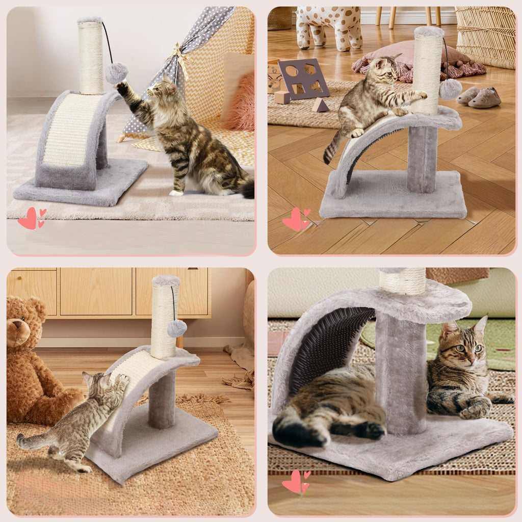 Kasside kraapimispost tunneliga ja mängupalliga