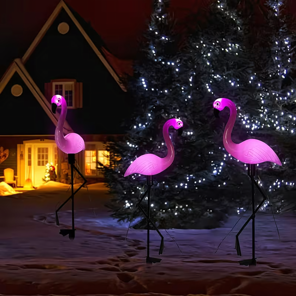 Decorative Solar Garden Lamp Flamingo LED Decoration 53 cm