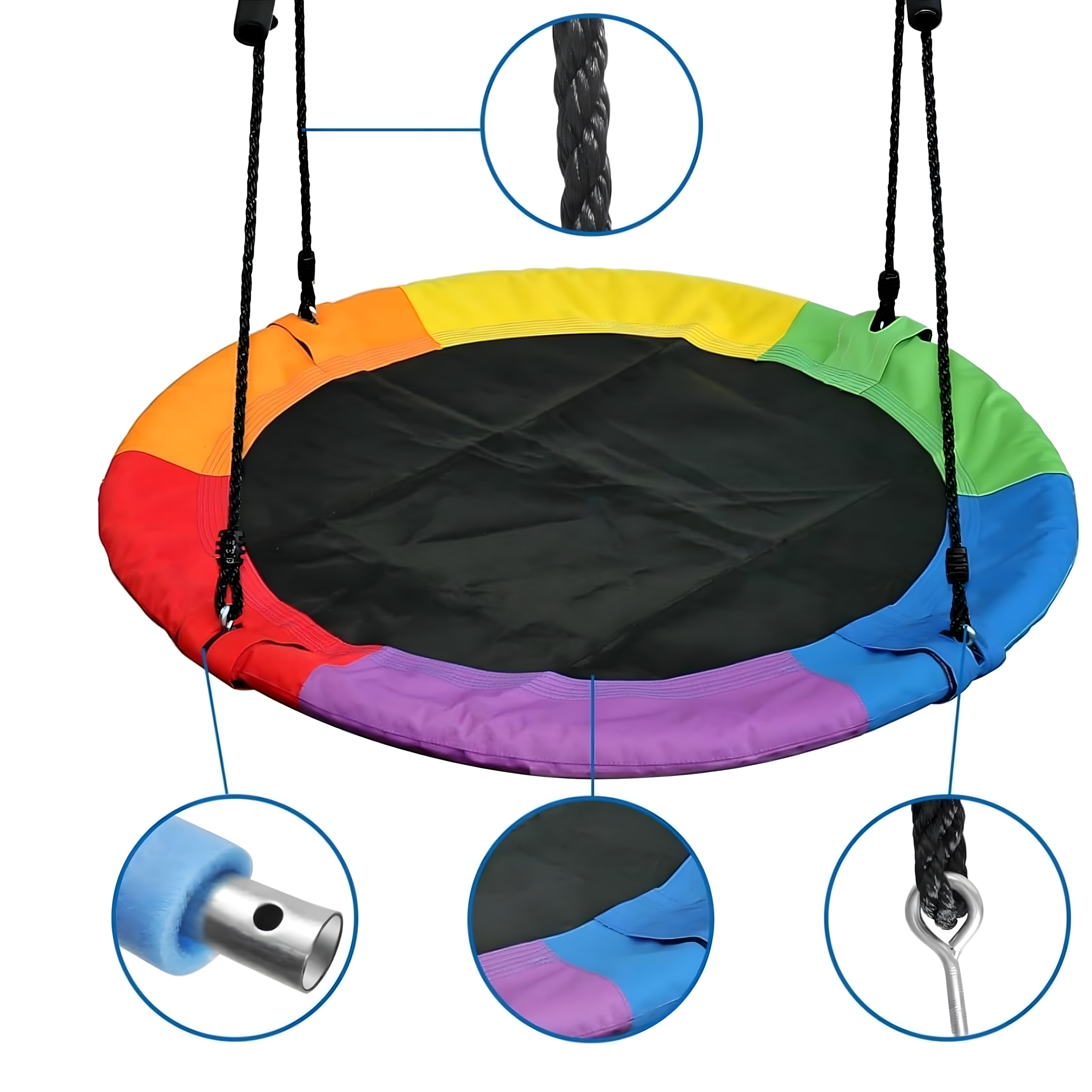 Large Garden Swing 100 cm Bird's Nest for Children with Hammock Frame