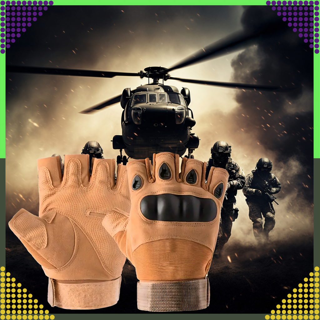 Survival Tactical Combat Gloves for Motorcycle Fingerless Military Work Gloves L