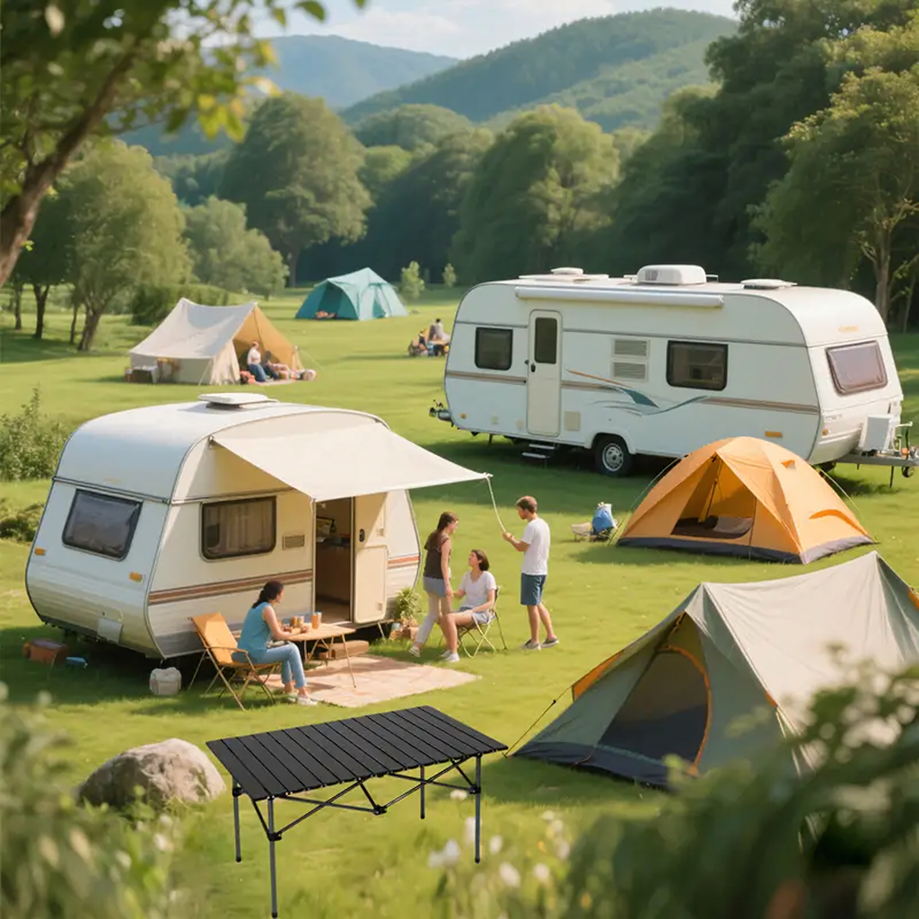 Kokkupandav laud Turist Toitlustus Aed Pikendatav Suur Terrass