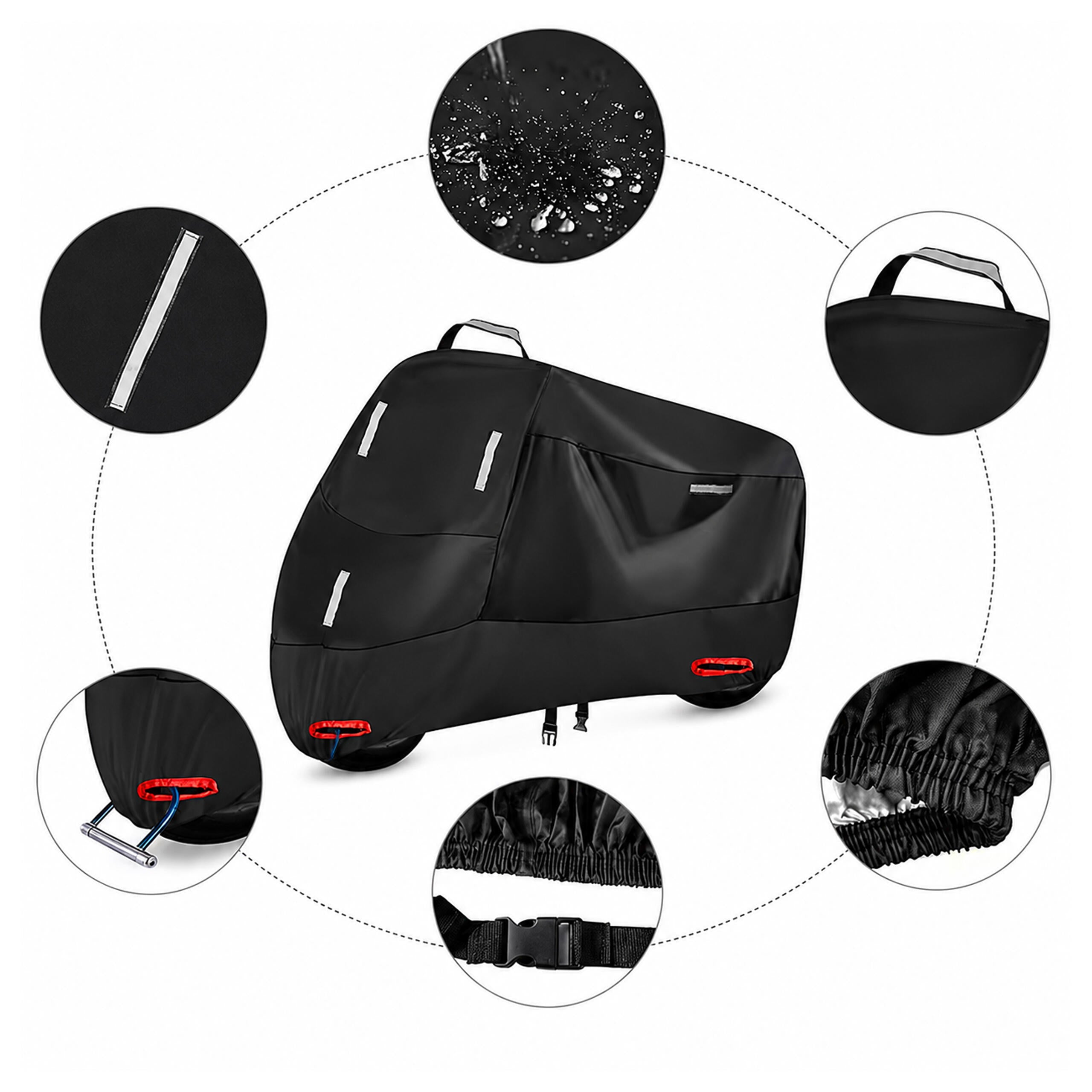 Universal Waterproof XXXL Scooter and Motorcycle Cover 265x105x125 cm