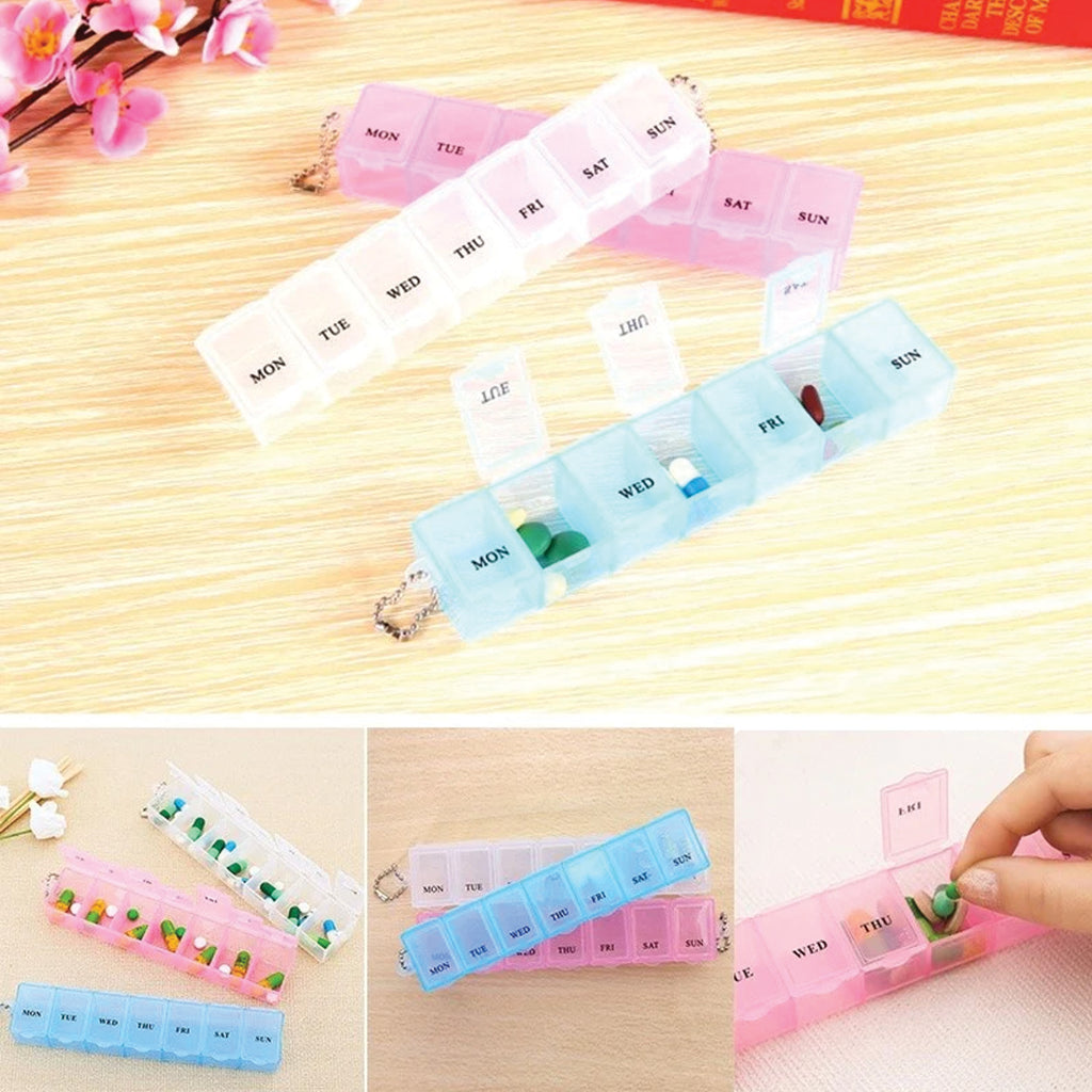 Weekly Pill Organizer Box with 7 Compartments