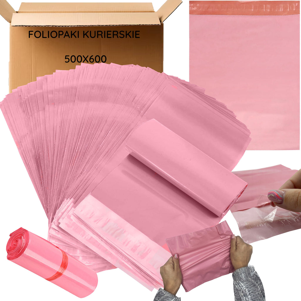 Roosad XL kullerpostikotid 500x600 50 tk