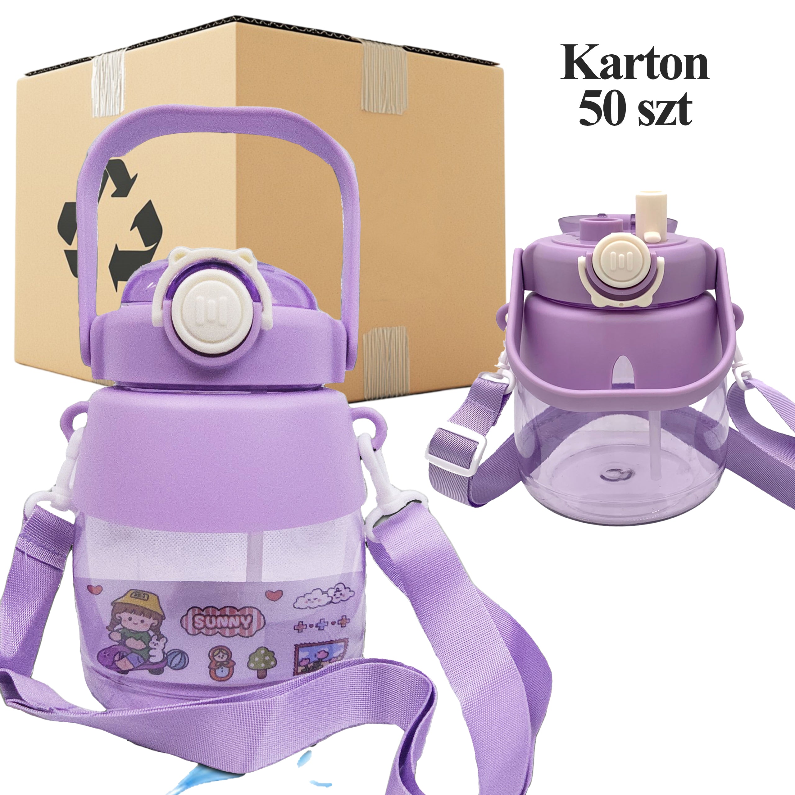 50 x Koolipudel lasteaiapudel kõrre ja rihmaga lastele 1L