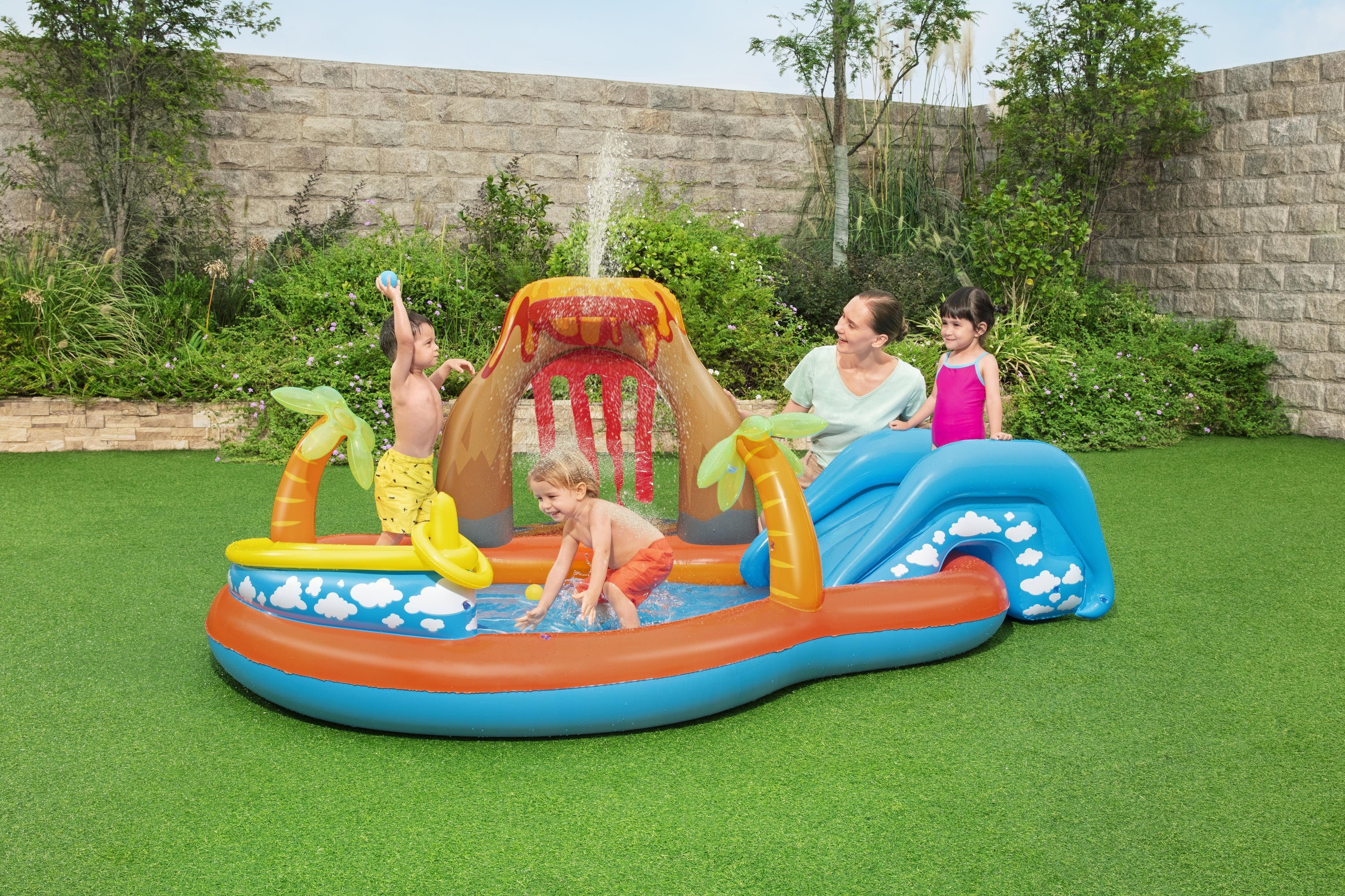 Bestway 53069 Täispuhutav Lava mänguväljak liumäega 265x265x104 cm suur