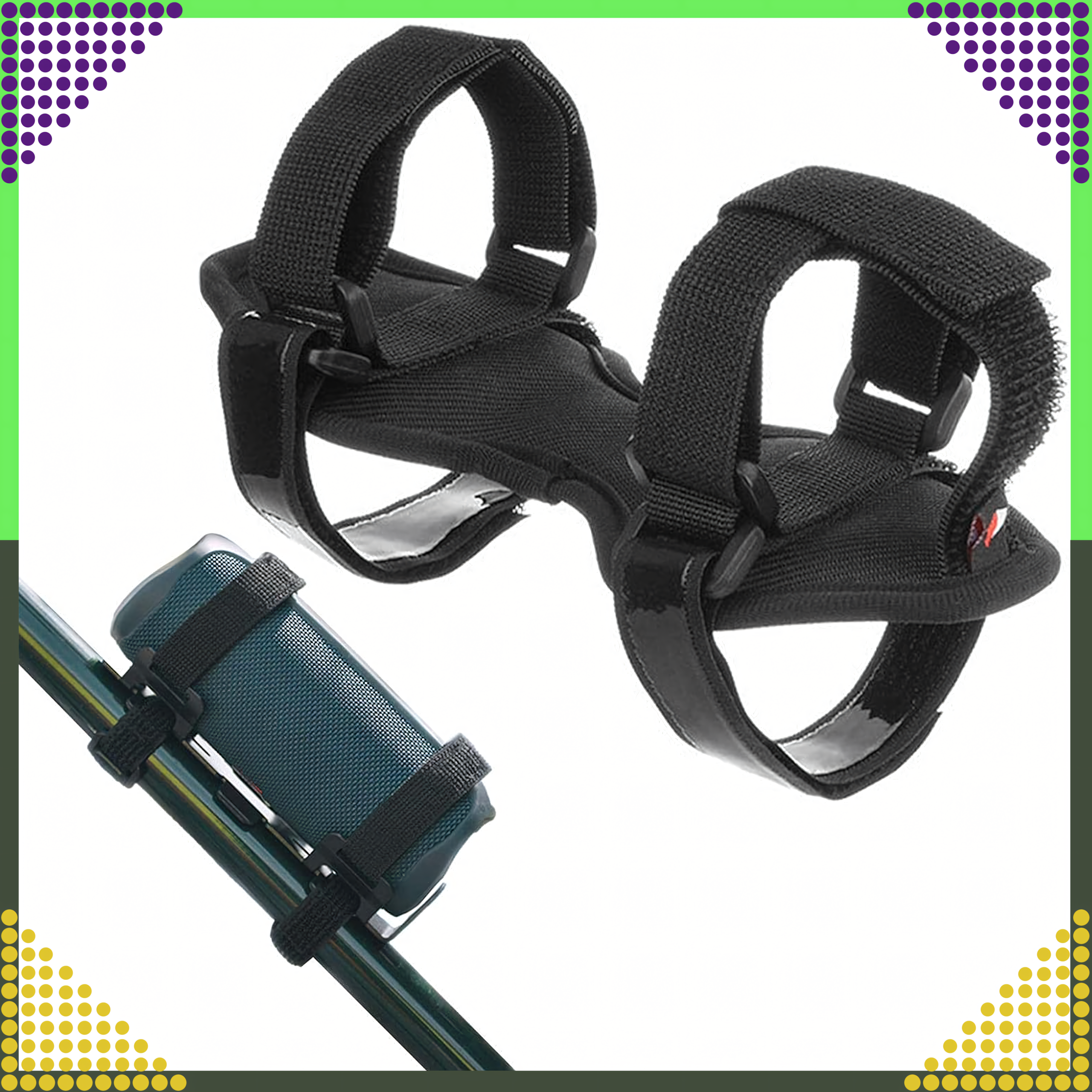 Jalgratta hoidik jalgrattale, mootorrattale, kinnitatav takjapaelaga kõlari või veepudeli külge