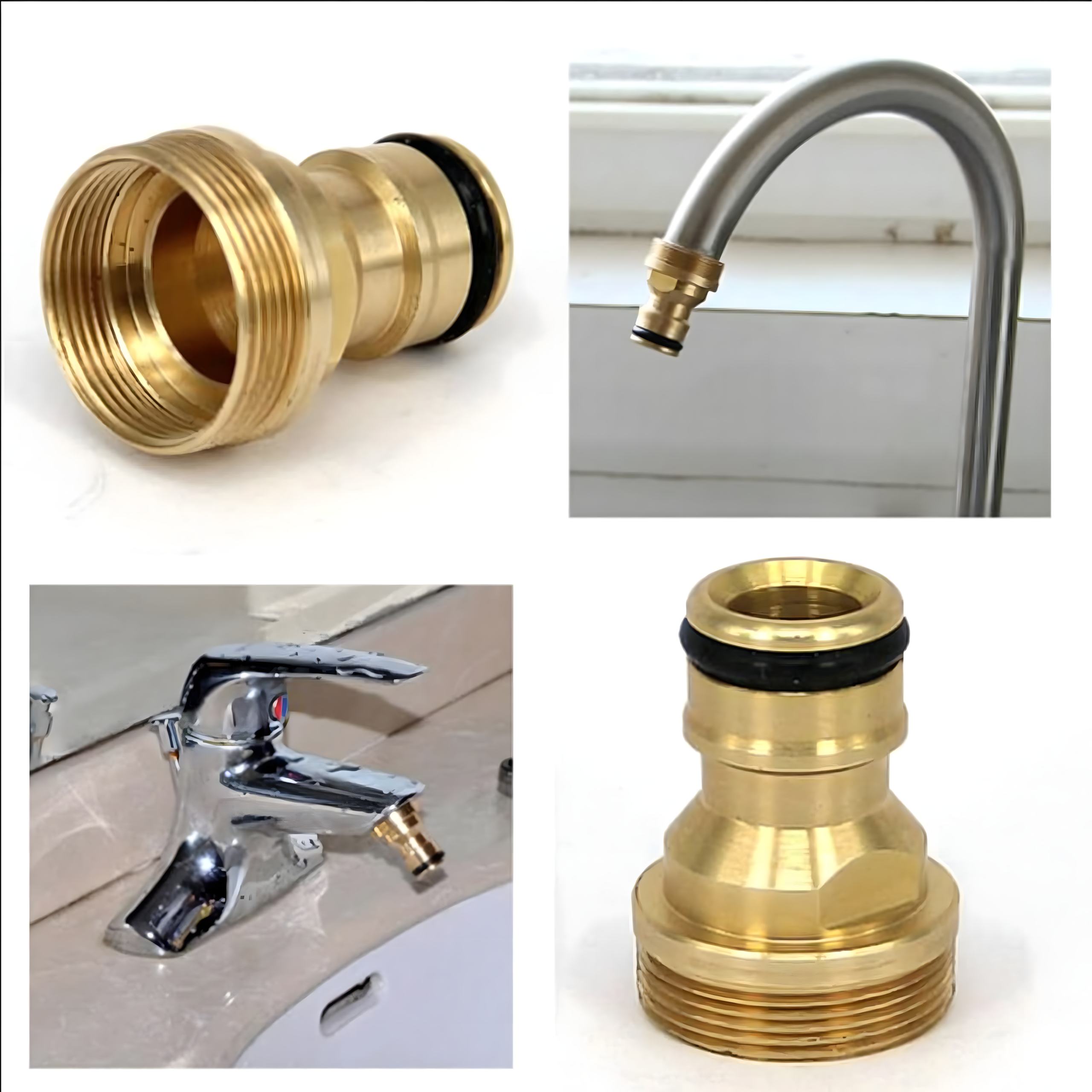 Screw Aerator Connection Tap Adapter Brass Reduction for Garden Hose 3/4