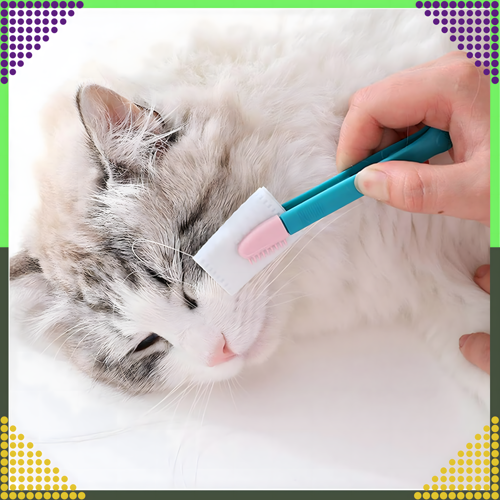 Lemmiklooma silmade hoolduskamm mädaste eritiste ja pisarate eemaldamiseks koertele ja kassidele