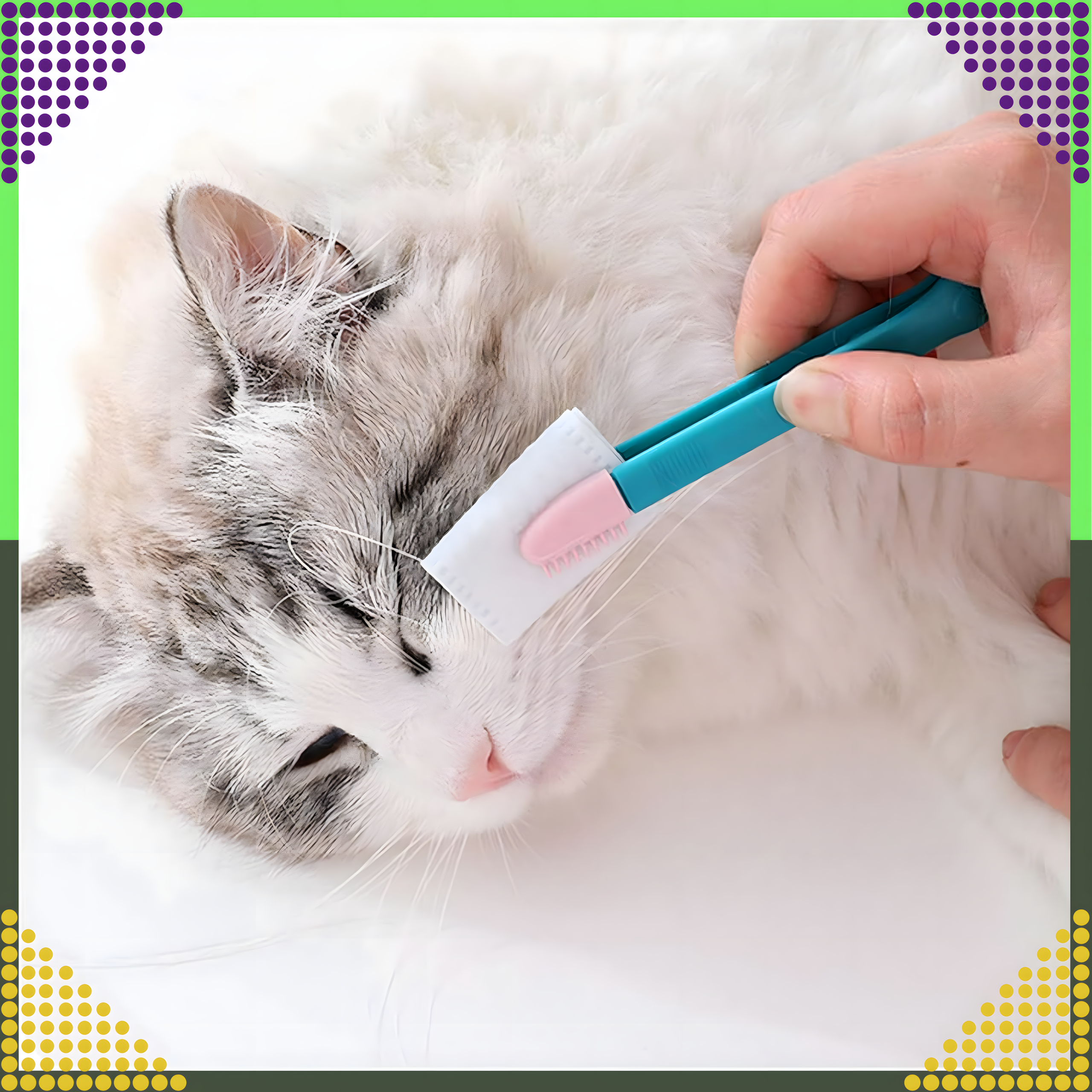 Lemmiklooma silmade hoolduskamm mädaste eritiste ja pisarate eemaldamiseks koertele ja kassidele