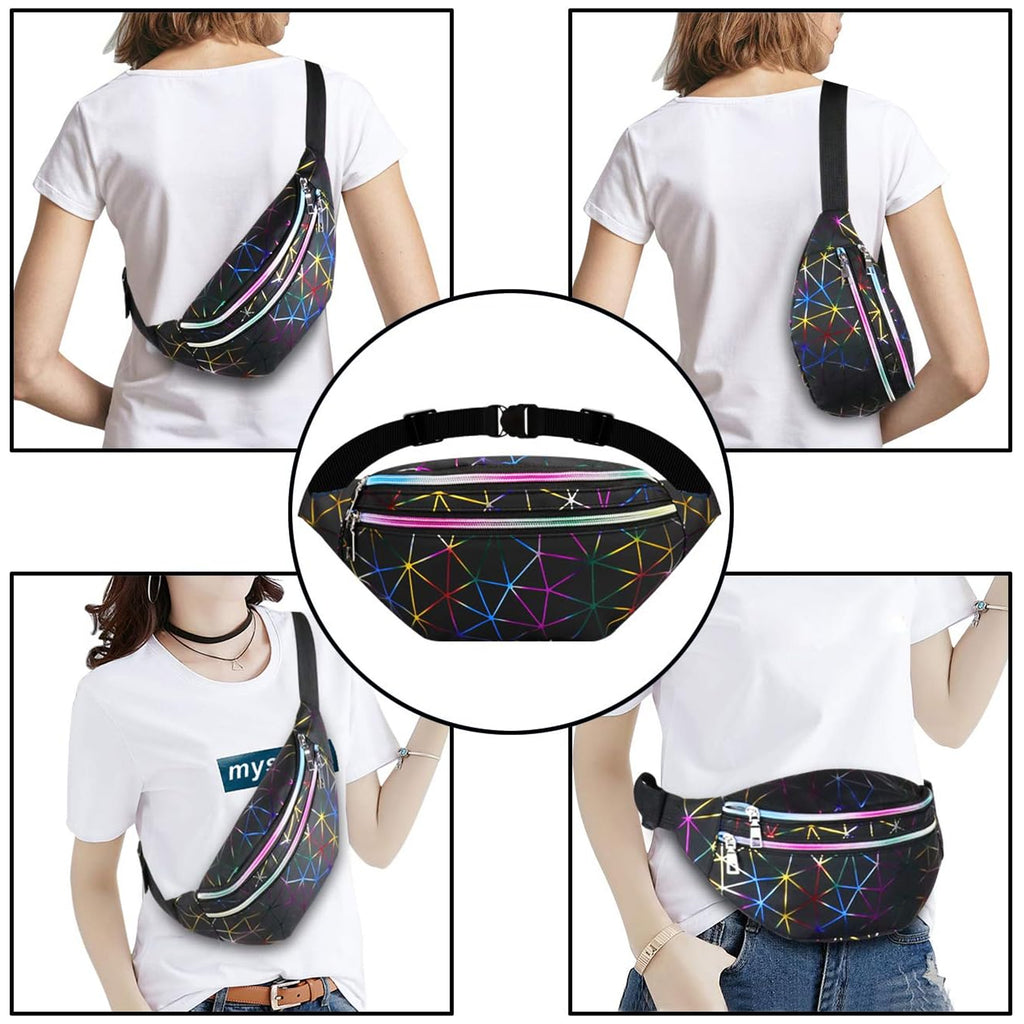 Stylish Unisex Adjustable Sports Waist Bag with 3 Compartments