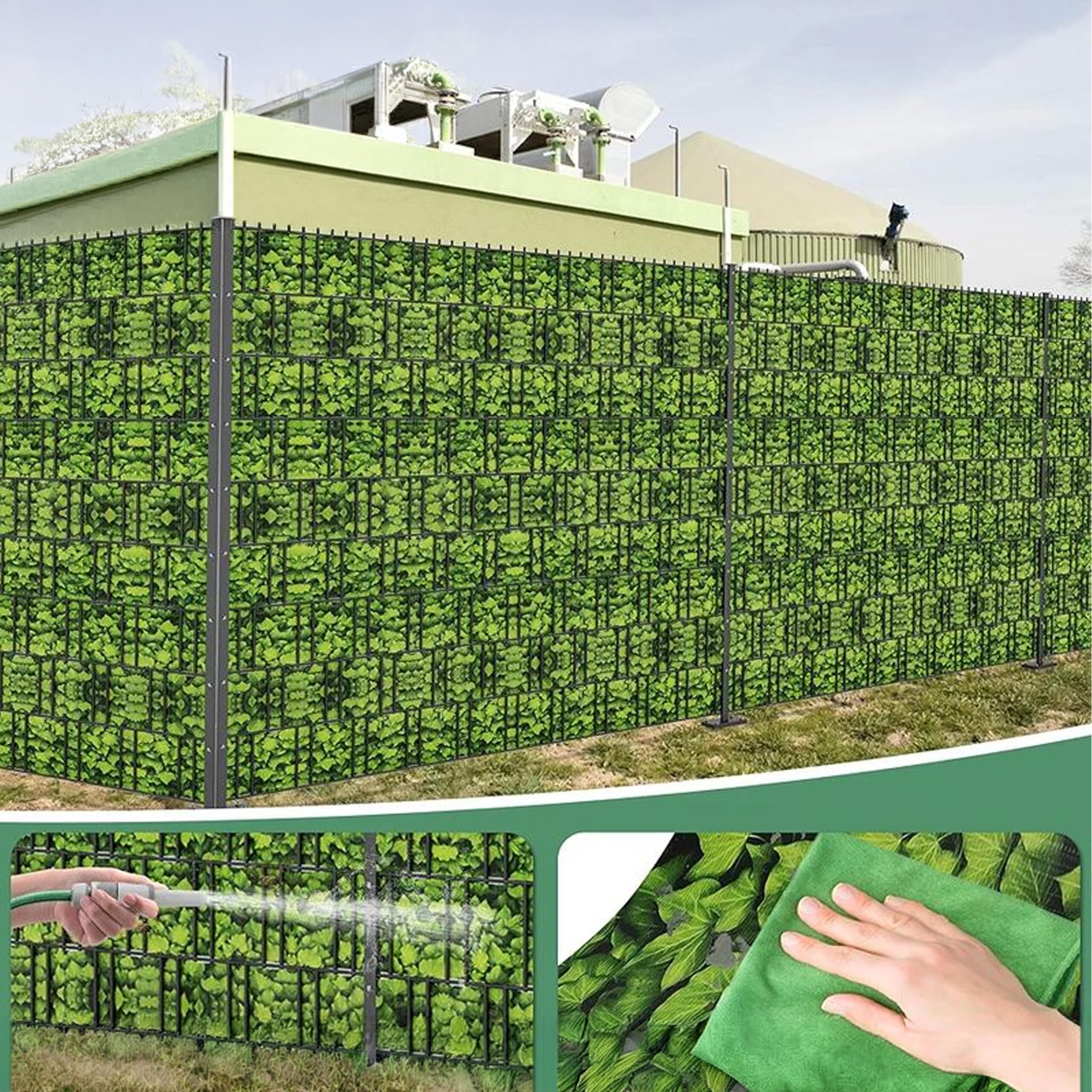 Garden Fence Tape 19cm x 35m UV Resistant Leaf Pattern 336 pcs