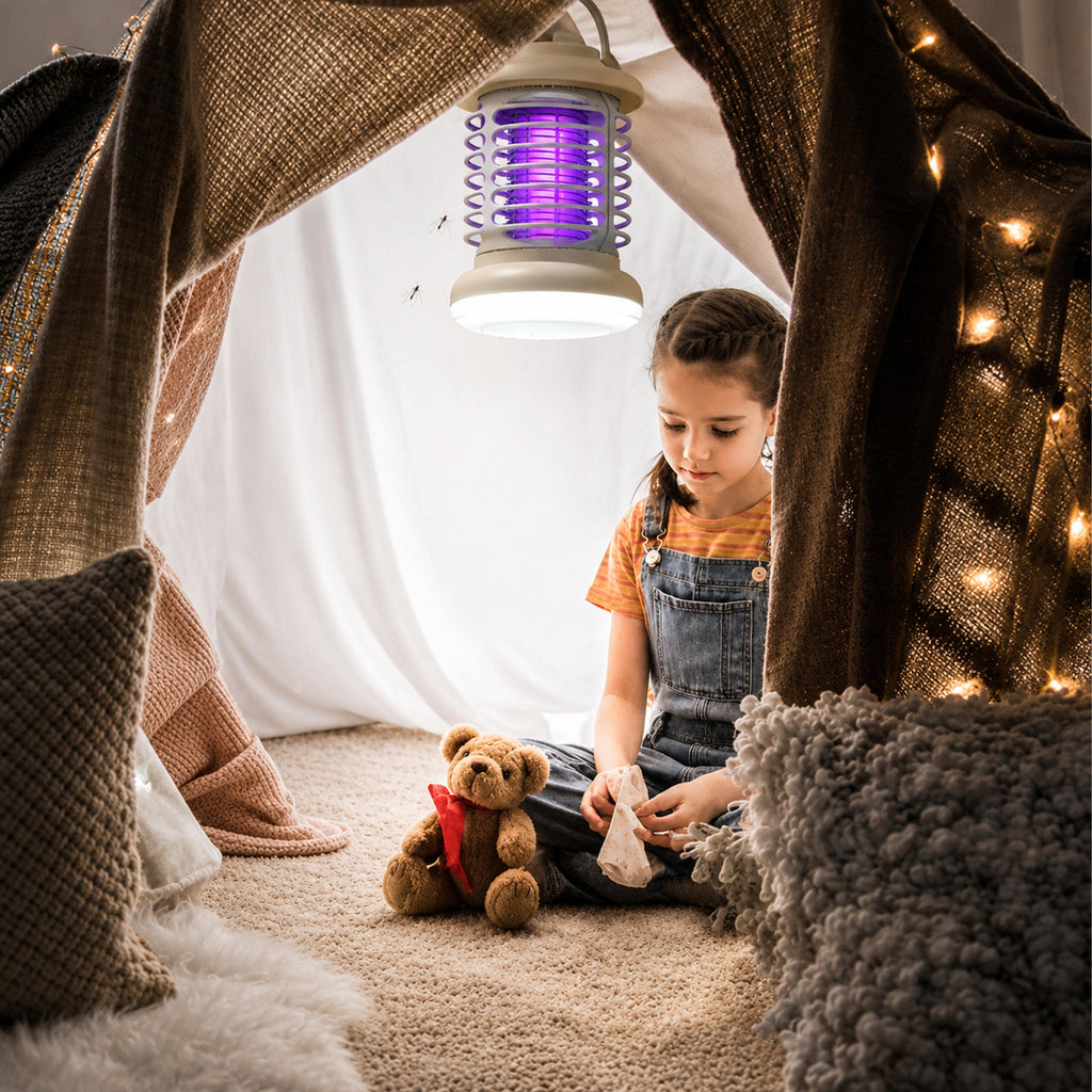 Portable UV Insect Killer Lamp for Flies, Mosquitoes, Moths, and Other Insects for Garden and Terrace
