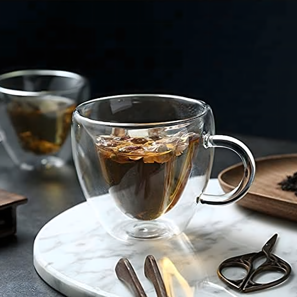 Armastuse kruus südamekujuline klaas topeltseinaga kuumakindel 250 ml