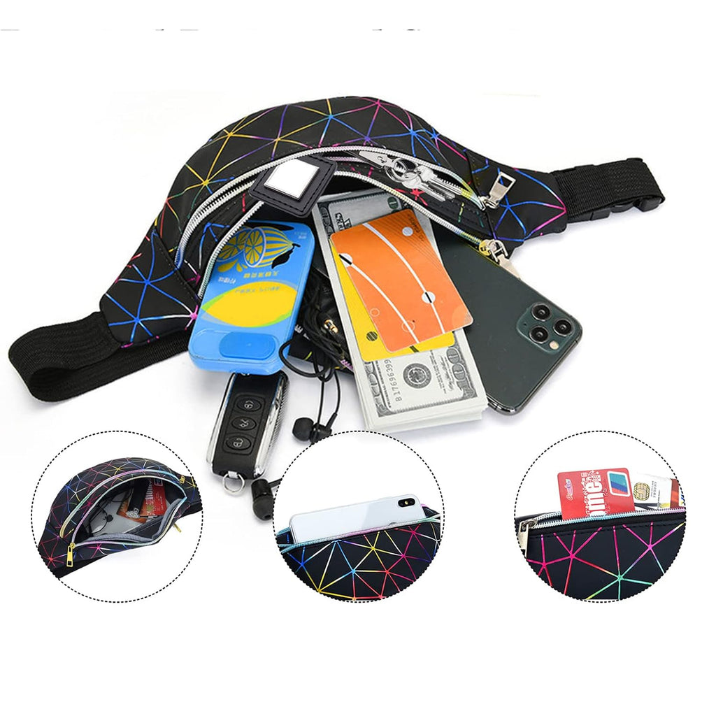 Stylish Unisex Adjustable Sports Waist Bag with 3 Compartments