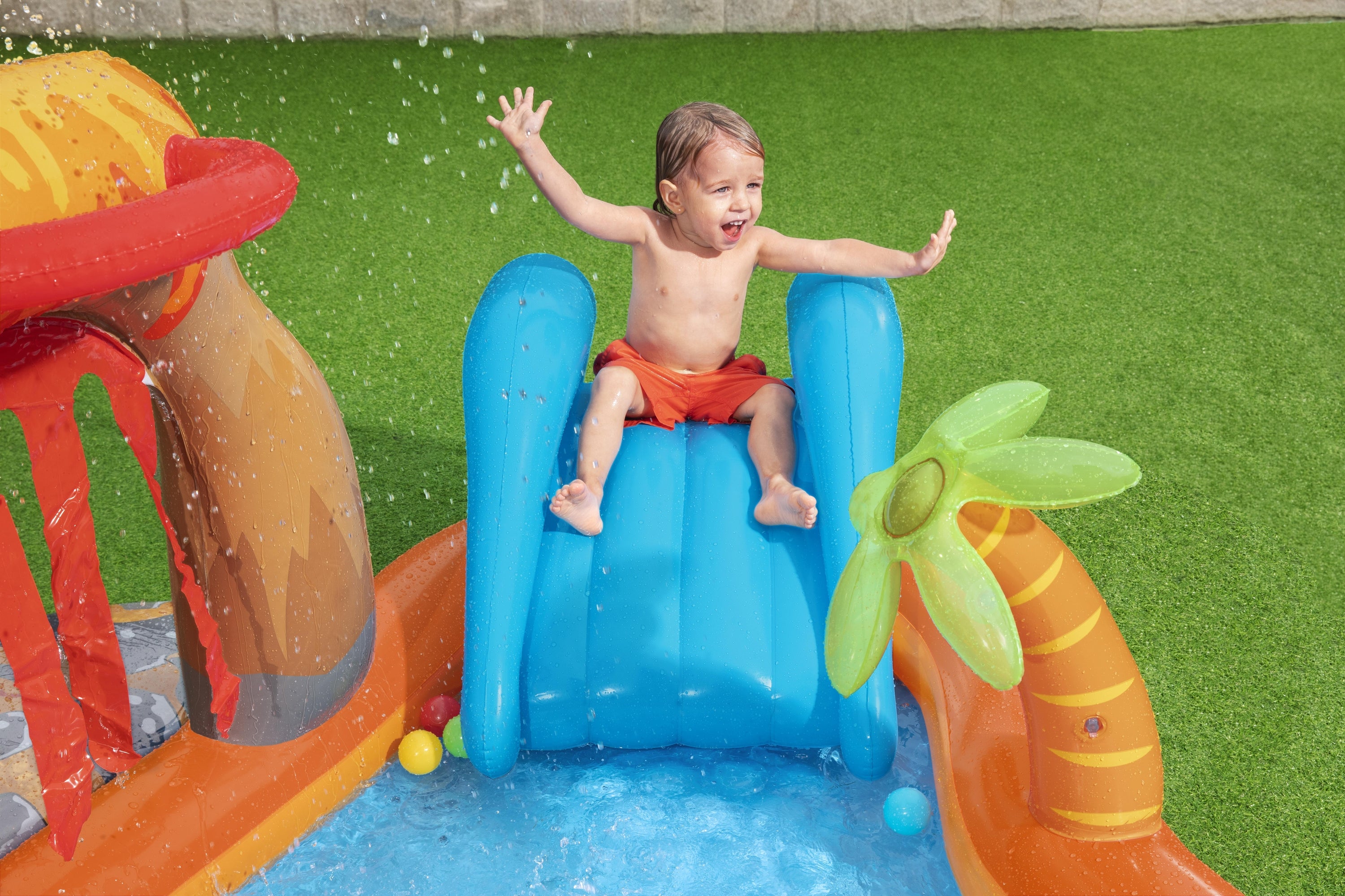 Bestway 53069 Inflatable Lava Playground with Slide 265x265x104 cm Large