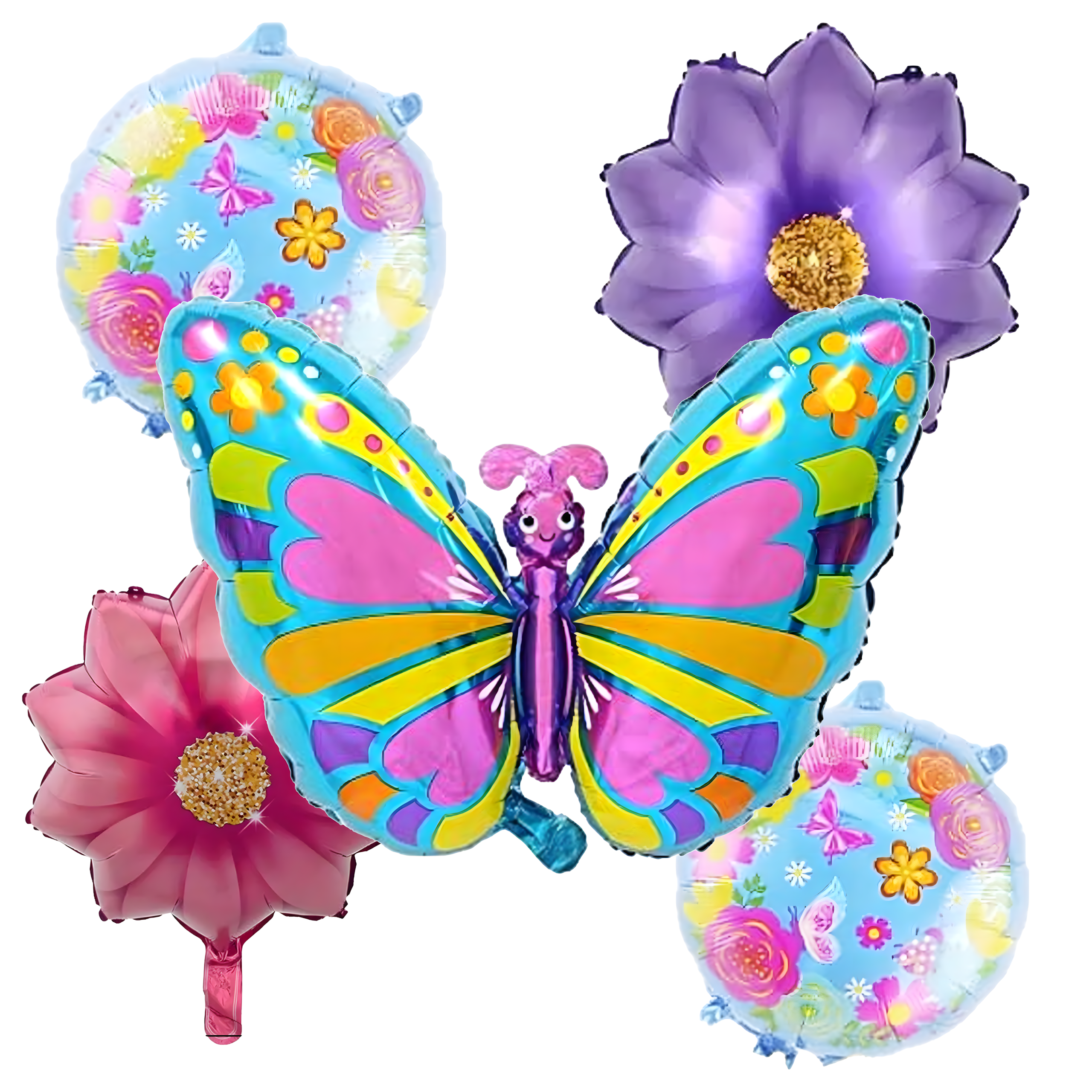 Liblikatega sünnipäevalõhupallide komplekt sünnipäevadeks ja sünnipäevapidudeks 5 tk