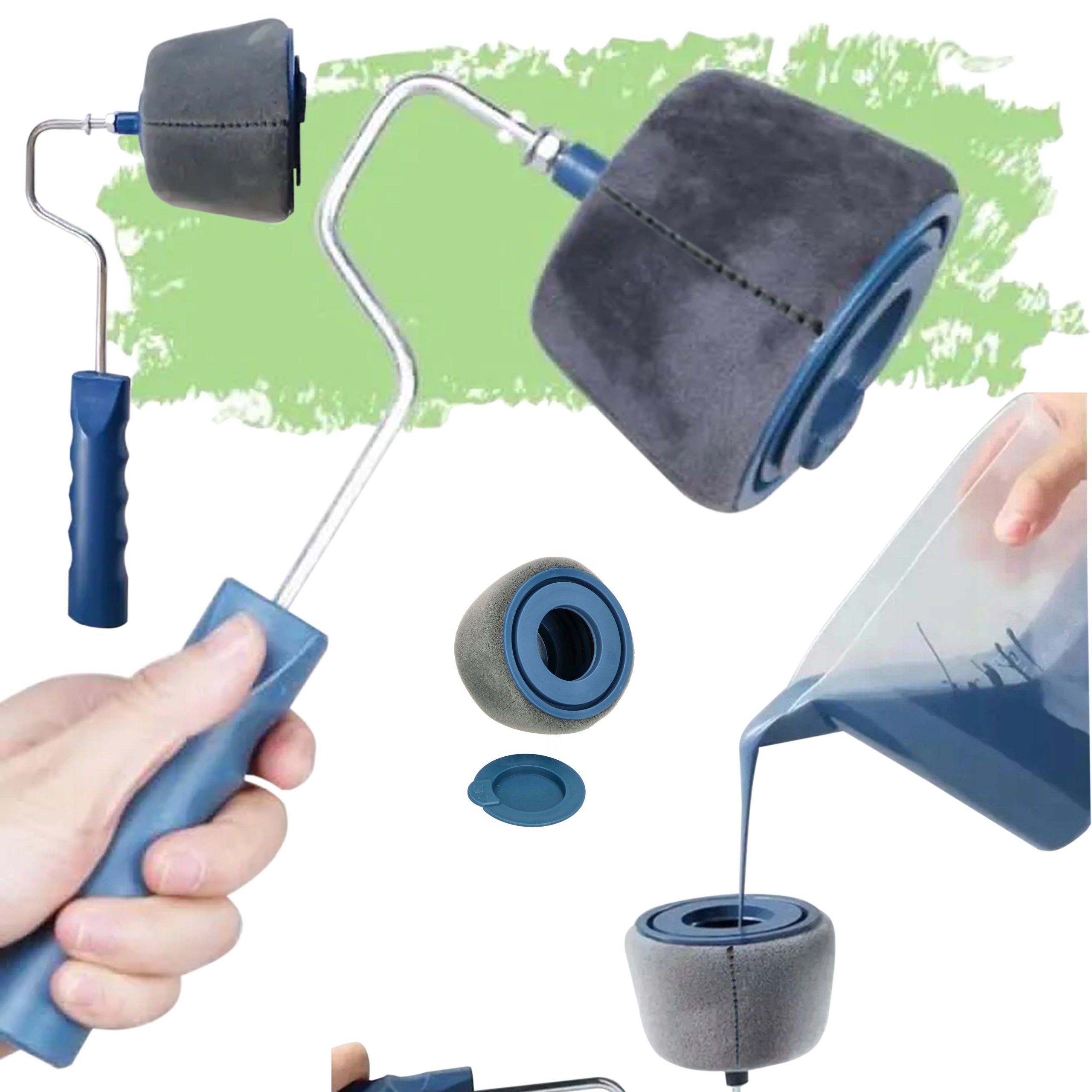 Non-Drip Paint Roller for Walls and Corners with Gap in Roller
