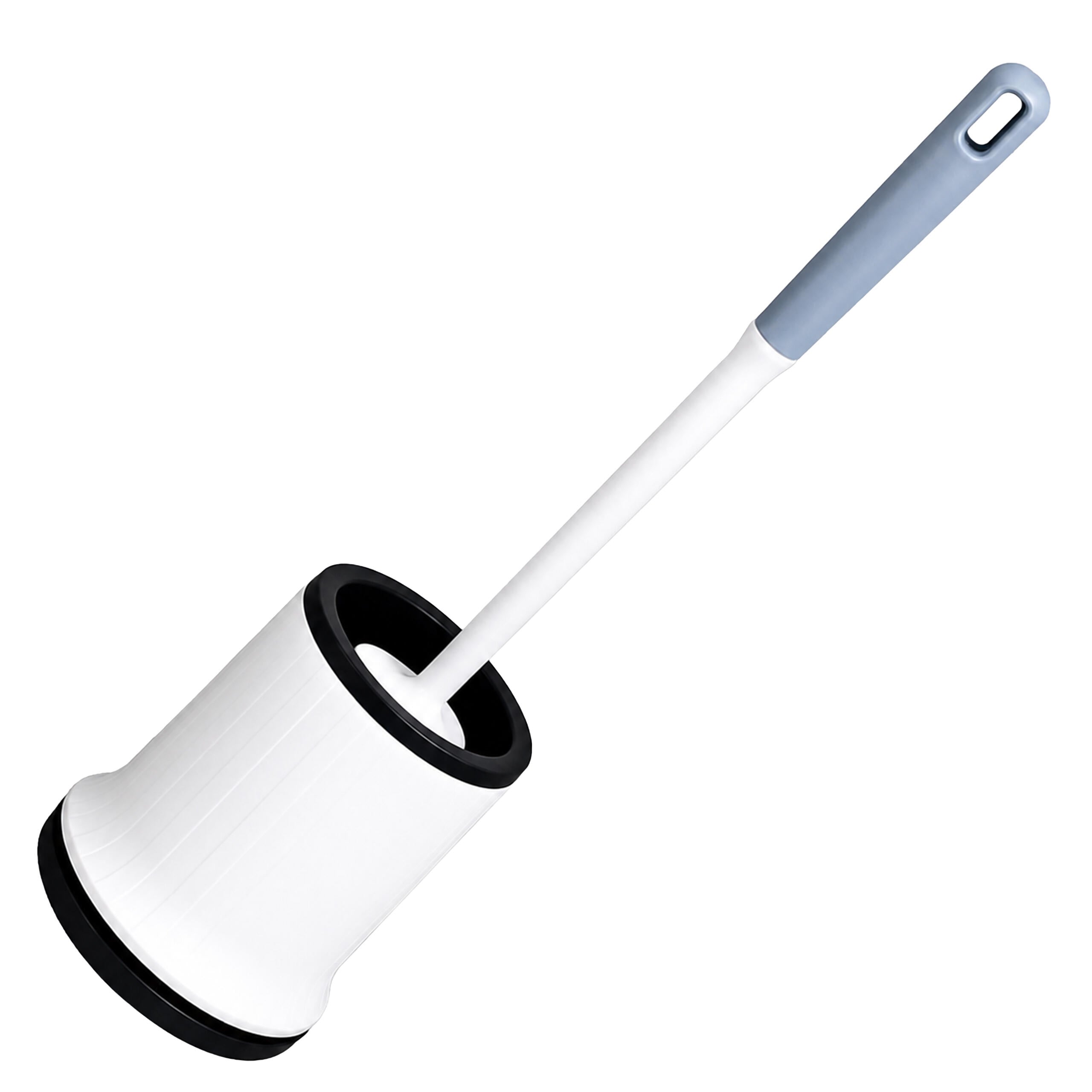 White Silicone Toilet Brush with Holder and Wall Mount