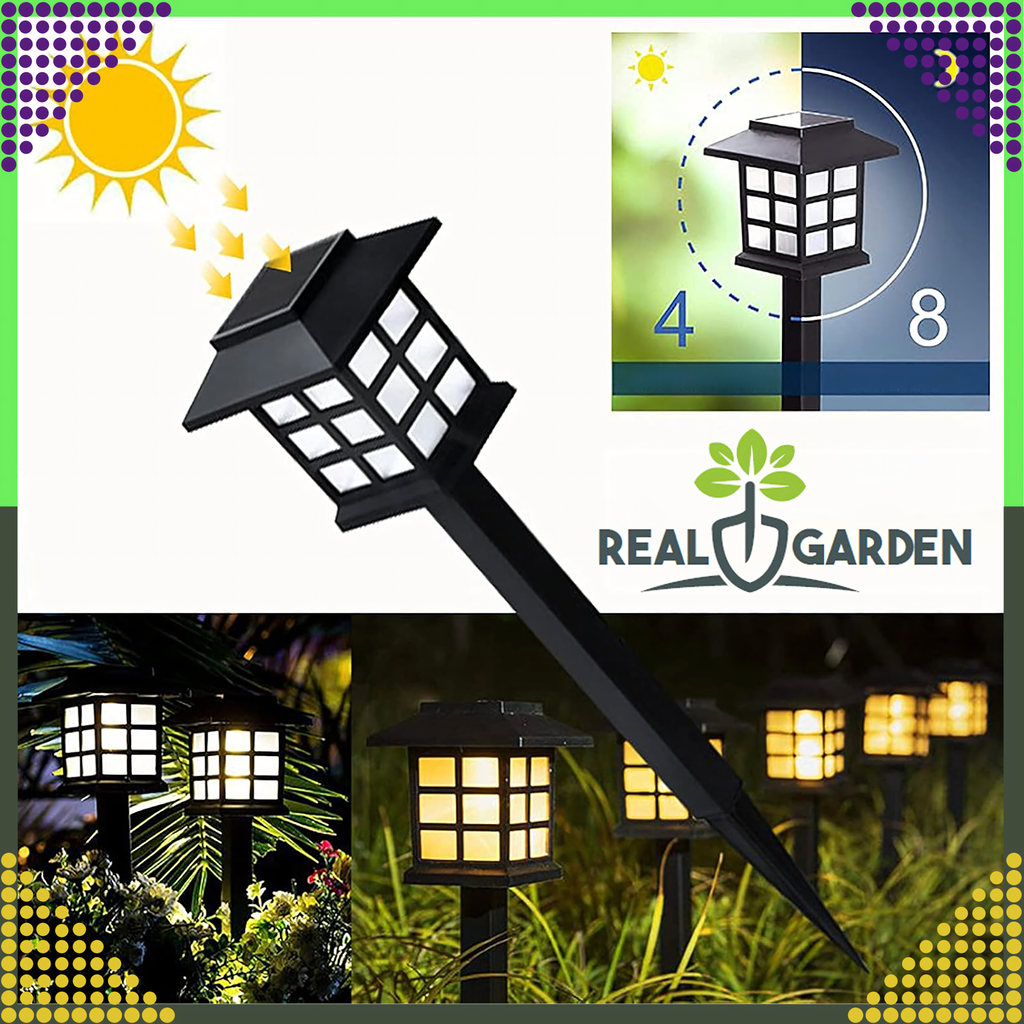 2 x LED Solar Garden Lamp Cottage Pendant Lantern Decorative