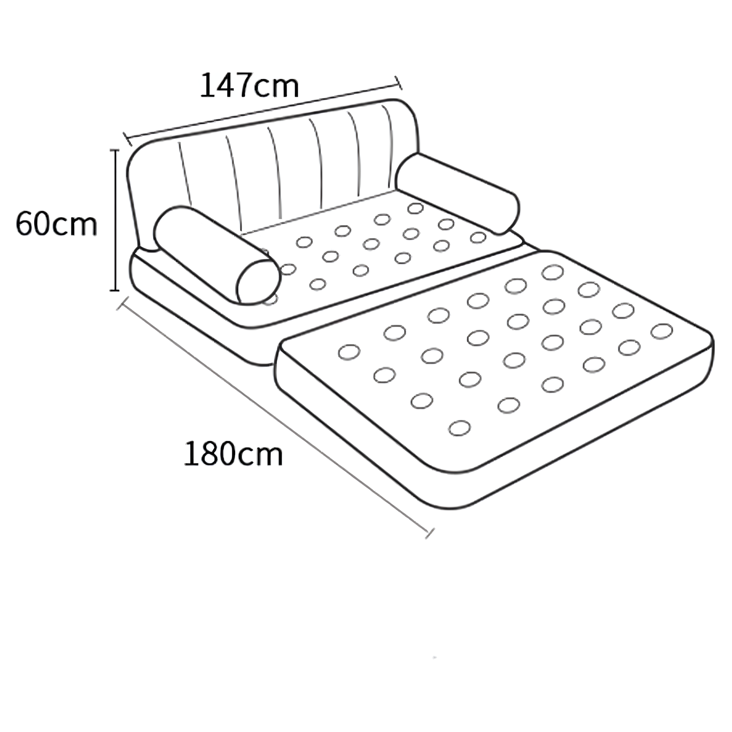 Air Mattress Double Sofa Bed Sleeping Bed for Fish Beach