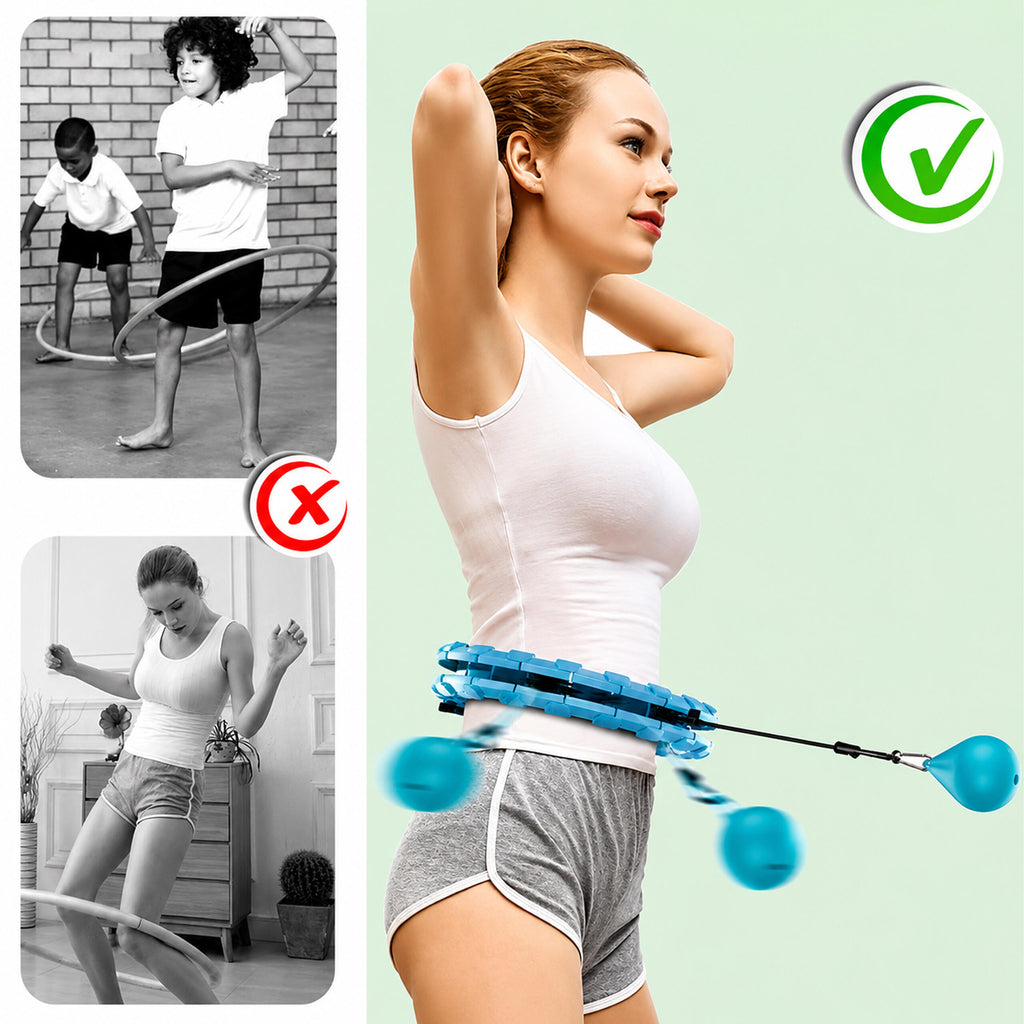 Weighted Hula Hoop with Massage Nodes Foldable Plus Size