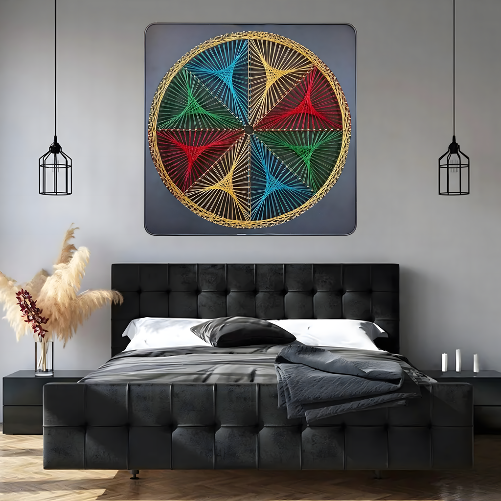 Loominguline komplekt niidikunsti põimimispildi raami jaoks 30x30 cm