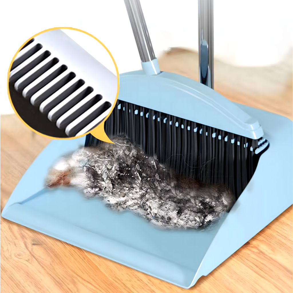 Cleaning Kit with Broom, Dustpan, Stick, and Window Washer